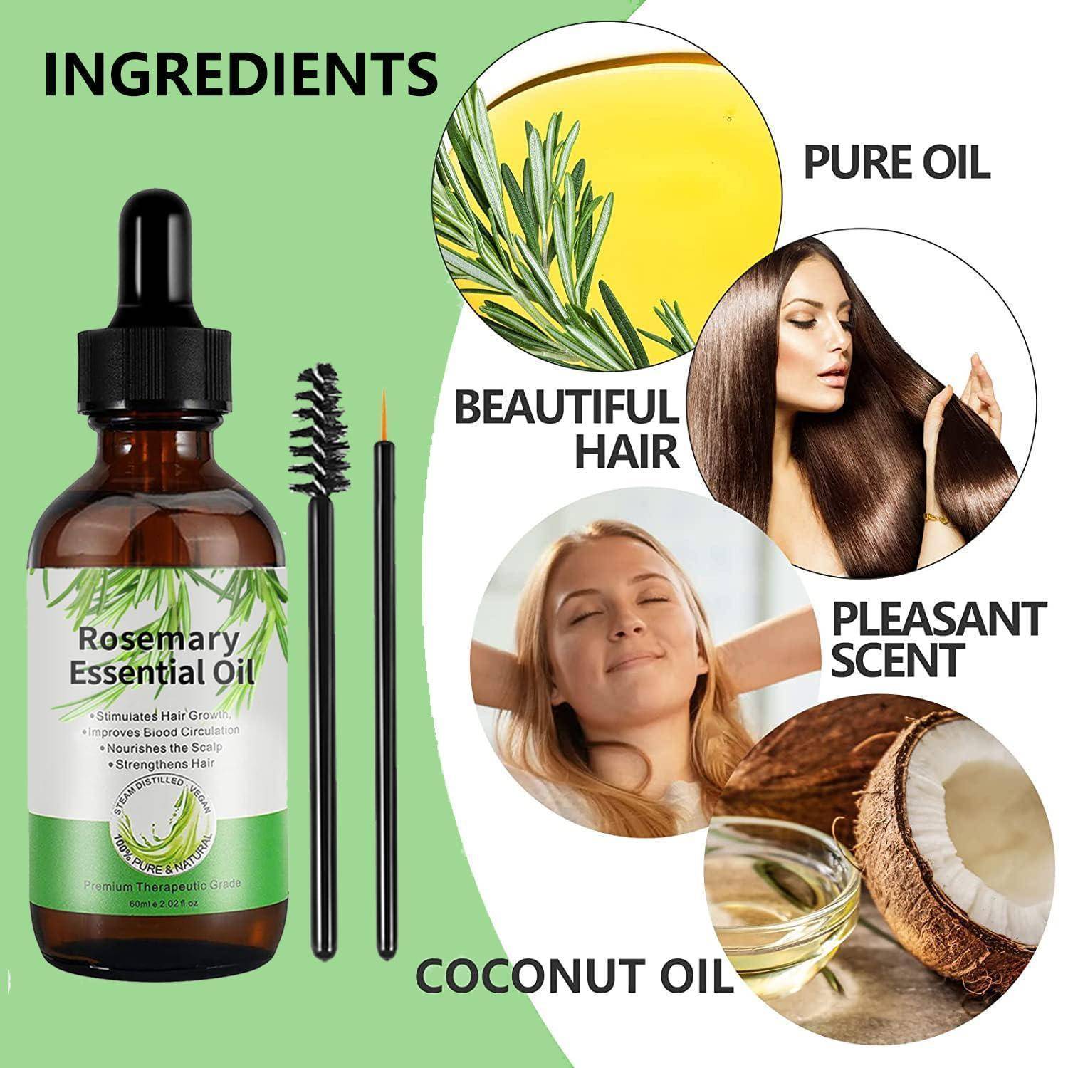 Rosmarinöl Haare Haarwuchs Wimpern Kopfhaut 60ml 29.5 ml (2er Pack)