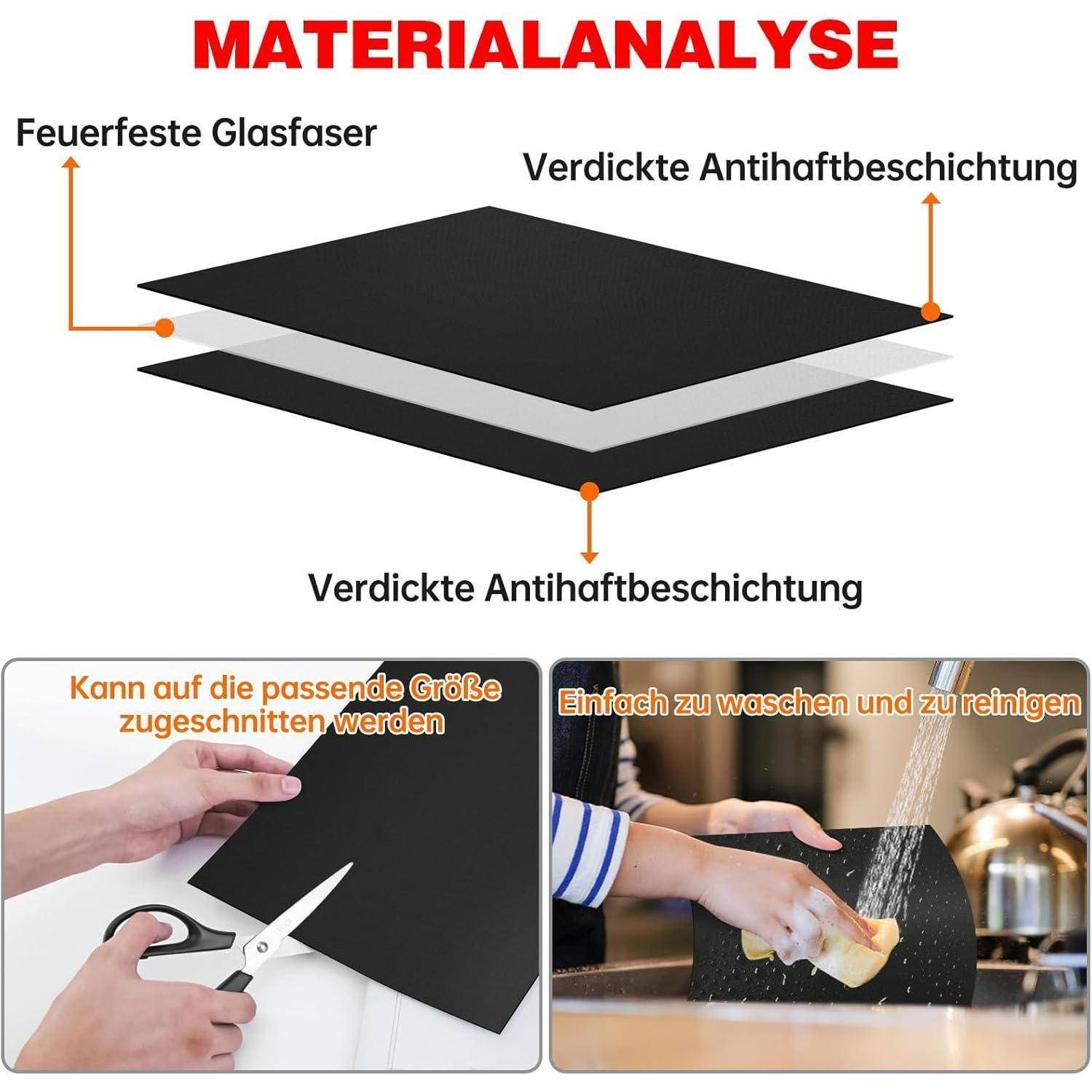 Grillmatte Antihaft BBQ Wiederverwendbar PFOA Frei 40x60 cm 4er Set