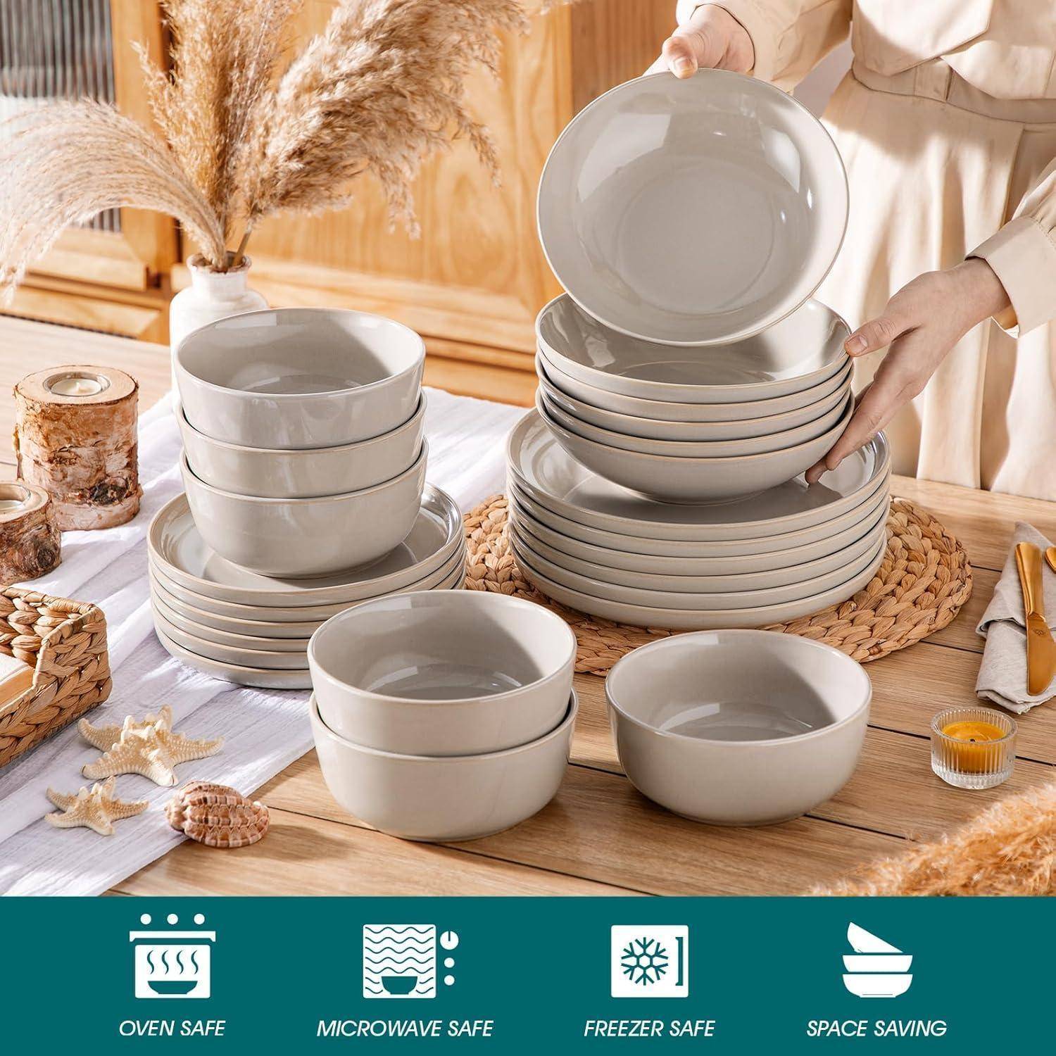 Speiseteller 6er Set 26cm Steingut Speiseteller 6er Set Soft Beige
