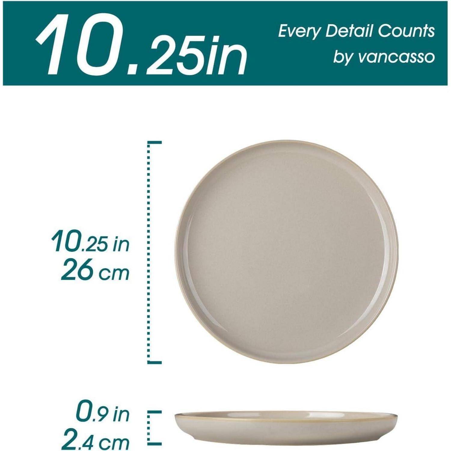 Speiseteller 6er Set 26cm Steingut Speiseteller 6er Set Soft Beige