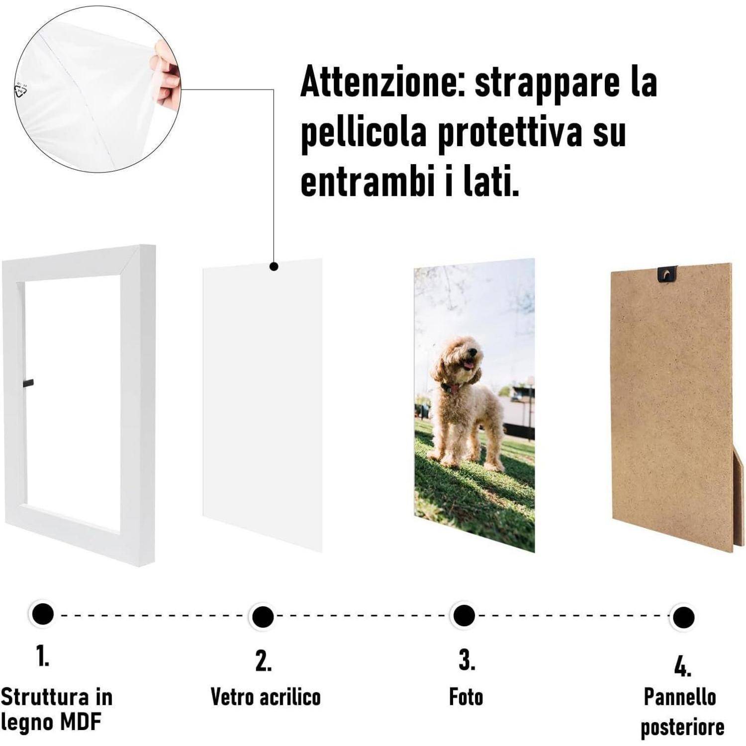 Bilderrahmen 20er Set 10x15cm MDF Acrylglas reinweiß-20set 10x15cm