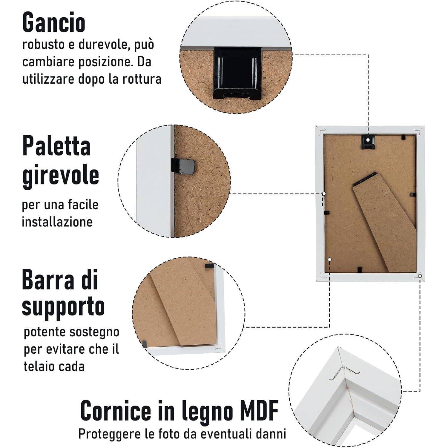 Bilderrahmen 20er Set 10x15cm MDF Acrylglas reinweiß-20set 10x15cm