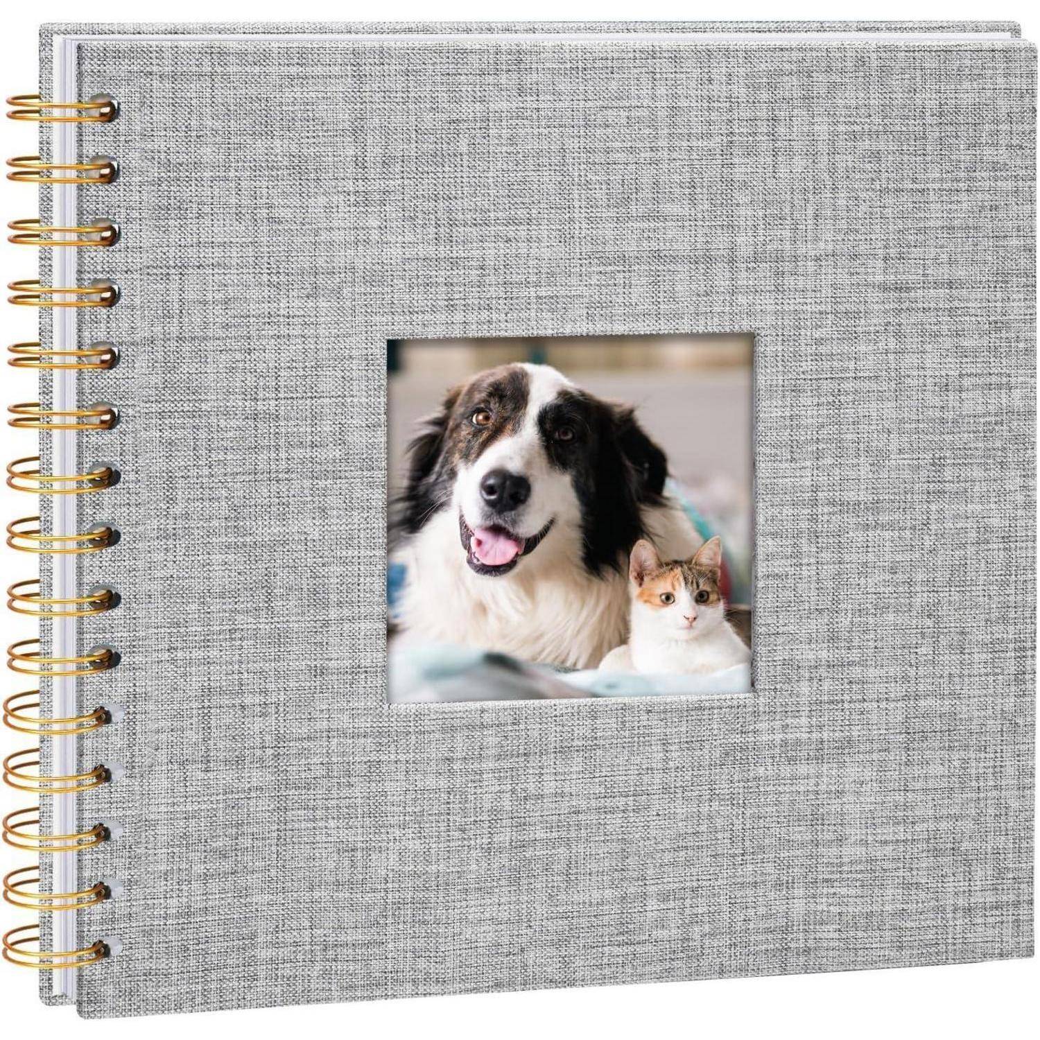 Fotoalbum DIY Scrapbook Spiralalbum 20,5 x 20,5 cm 40 Seiten Grau