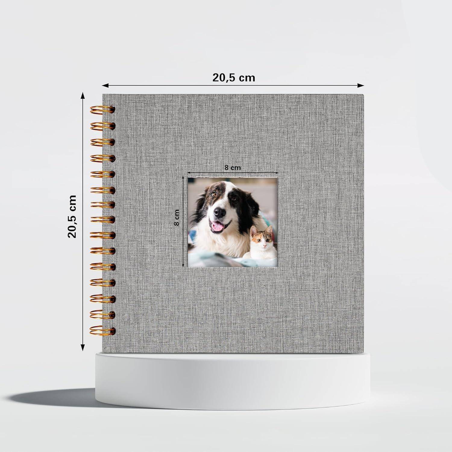 Fotoalbum DIY Scrapbook Spiralalbum 20,5 x 20,5 cm 40 Seiten Grau