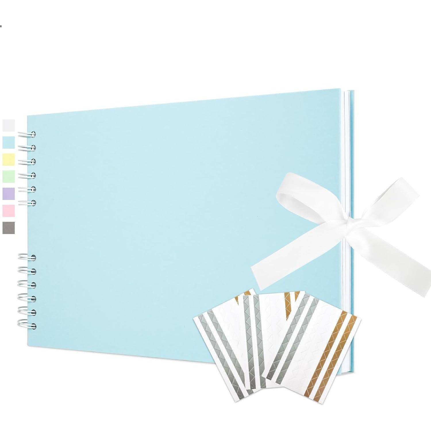 Fotoalbum DIY Scrapbook Spiralalbum Baby 29x21,5 CM 40 Seiten Hellblau