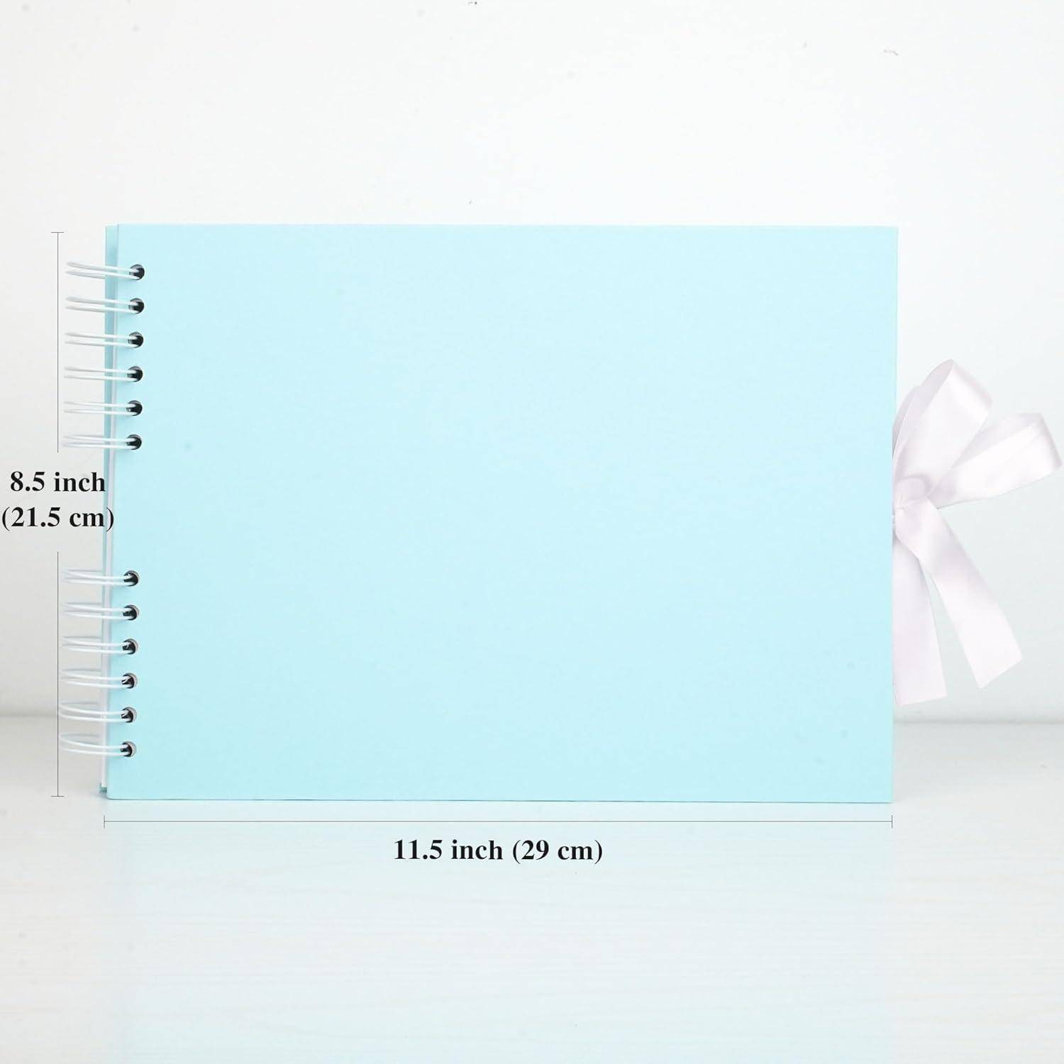 Fotoalbum DIY Scrapbook Spiralalbum Baby 29x21,5 CM 40 Seiten Hellblau