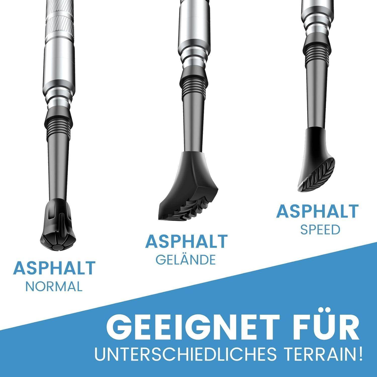 Gummipuffer Nordic Walking Stöcke Universal 11mm 12 PCS Asphalt & Kies