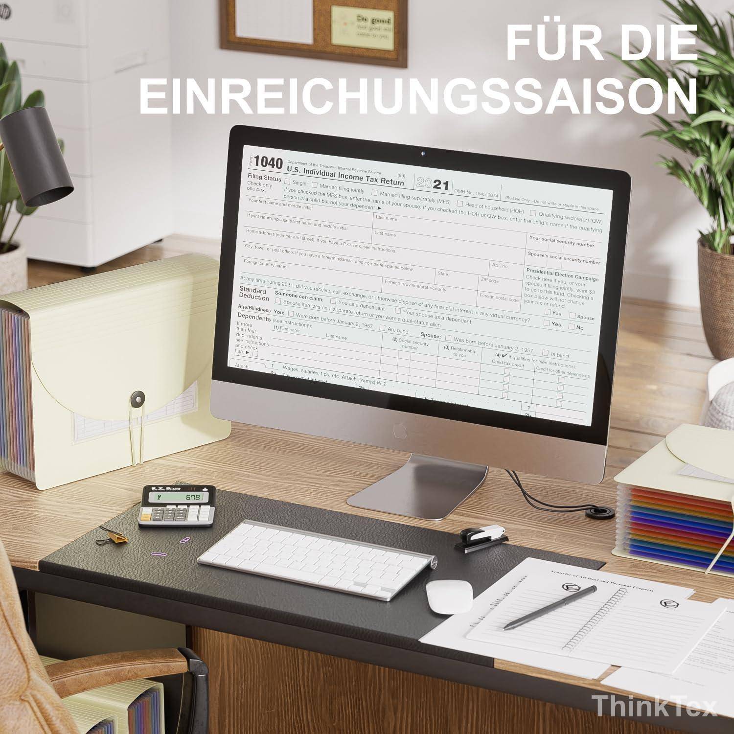 Dokumentenmappe A4 12 Fächer Ordner Gummizug Verschluss Morandi Gelb