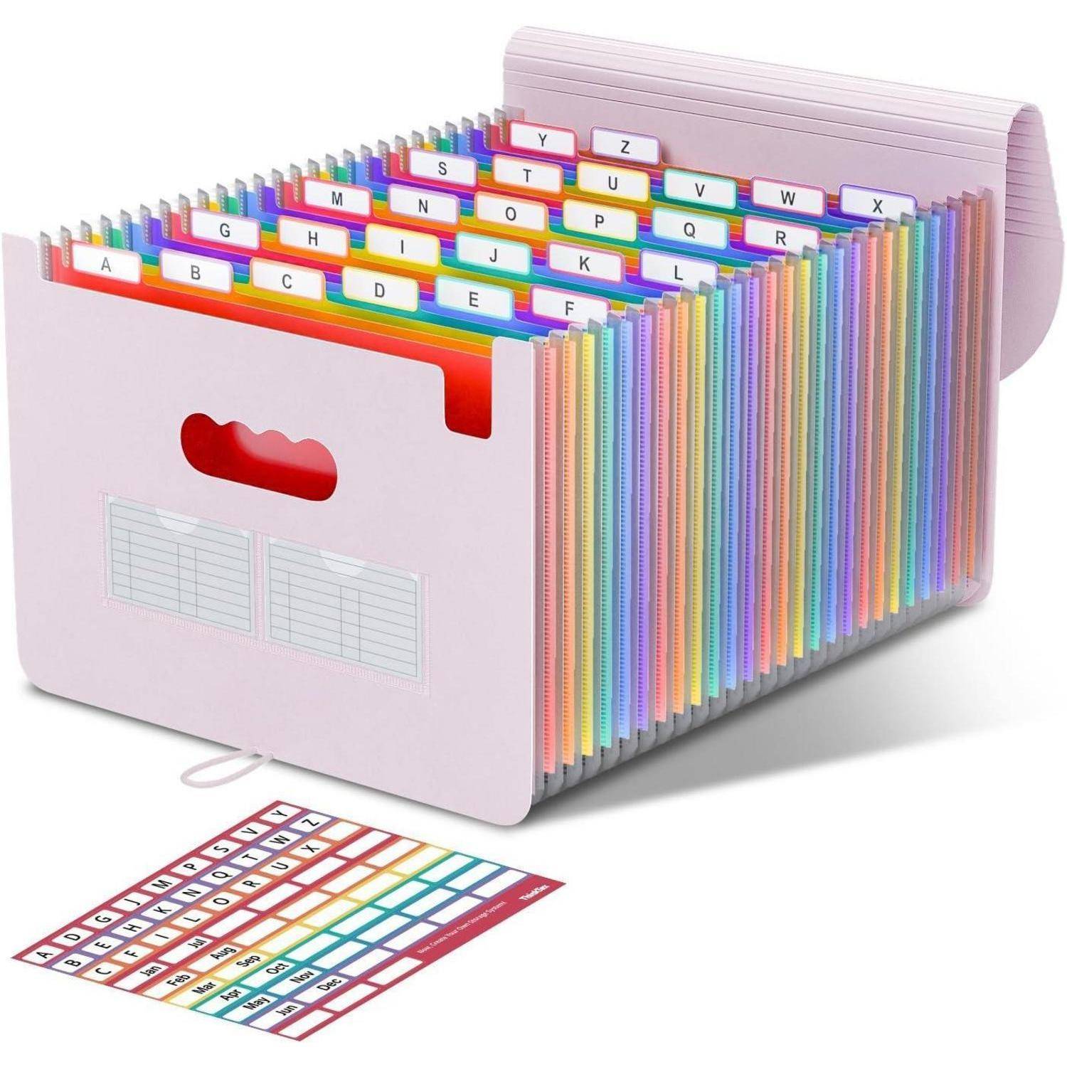 Dokumentenmappe A4 26 Fächer Organizer Gummizug Morandi Lila