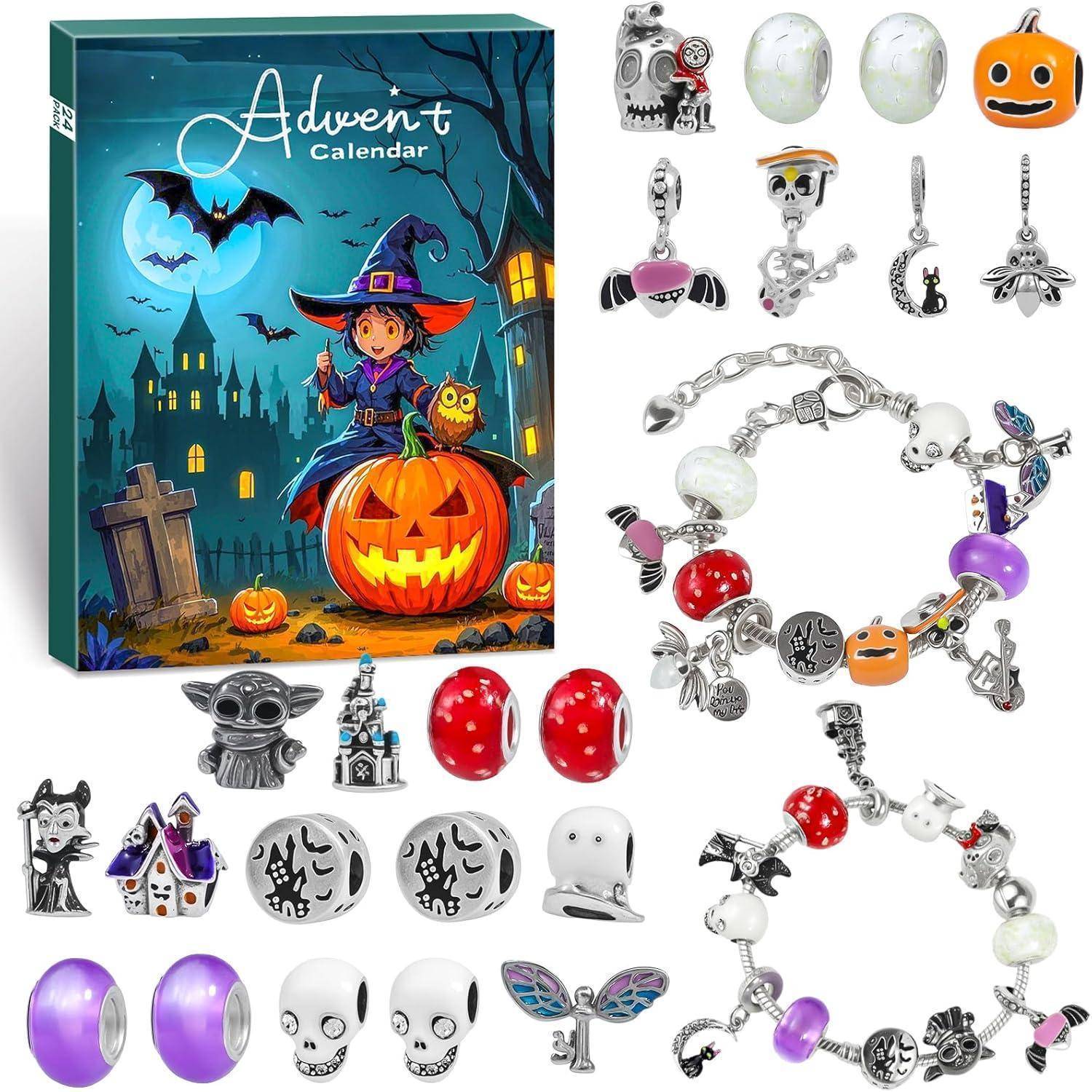 Adventskalender 24 DIY Perlenarmband Leuchtet Dunkeln Kinder Halloween