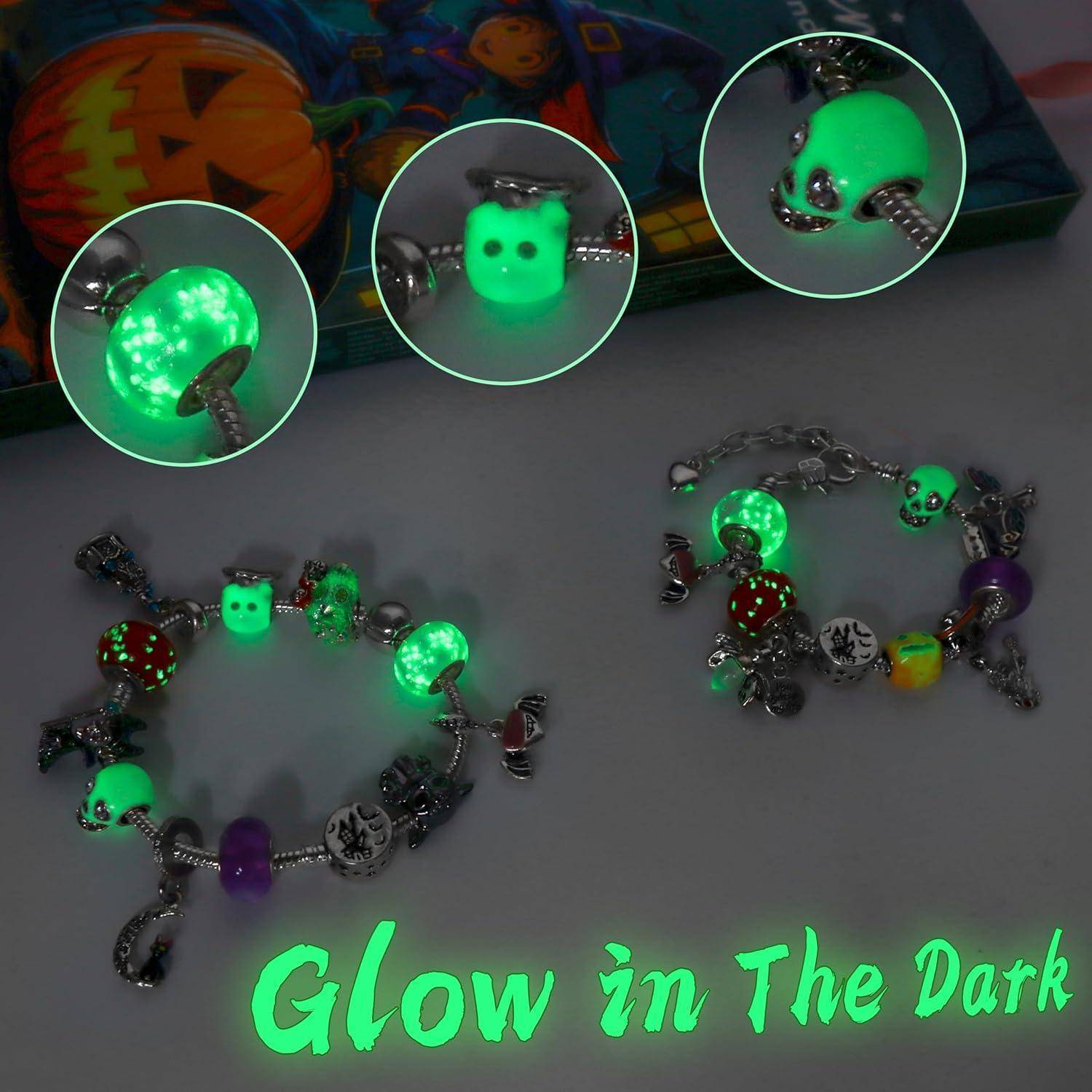 Adventskalender 24 DIY Perlenarmband Leuchtet Dunkeln Kinder Halloween