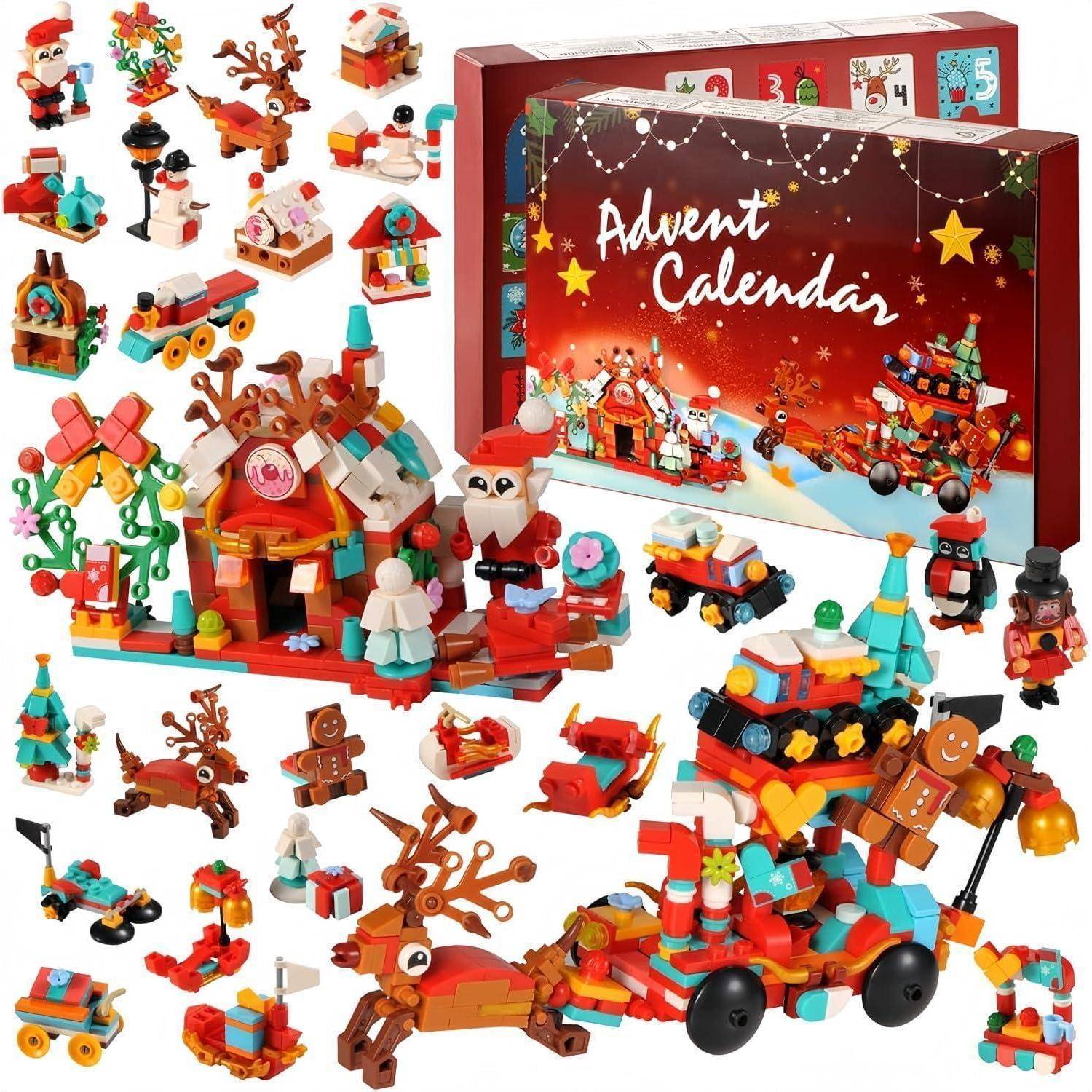 Adventskalender Kinder 24 Türen 895 Bausteine 12 in 1