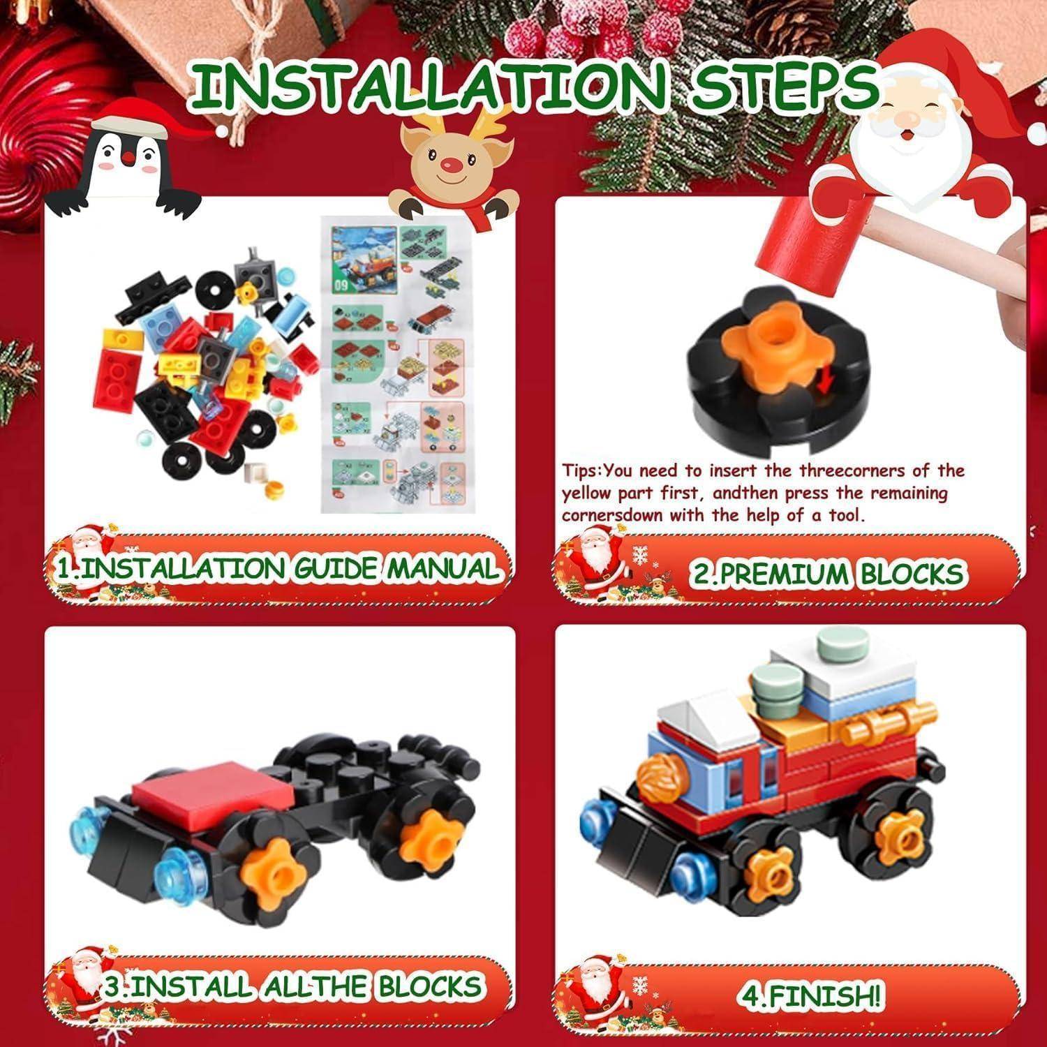 Adventskalender Kinder 24 Türen 895 Bausteine 12 in 1