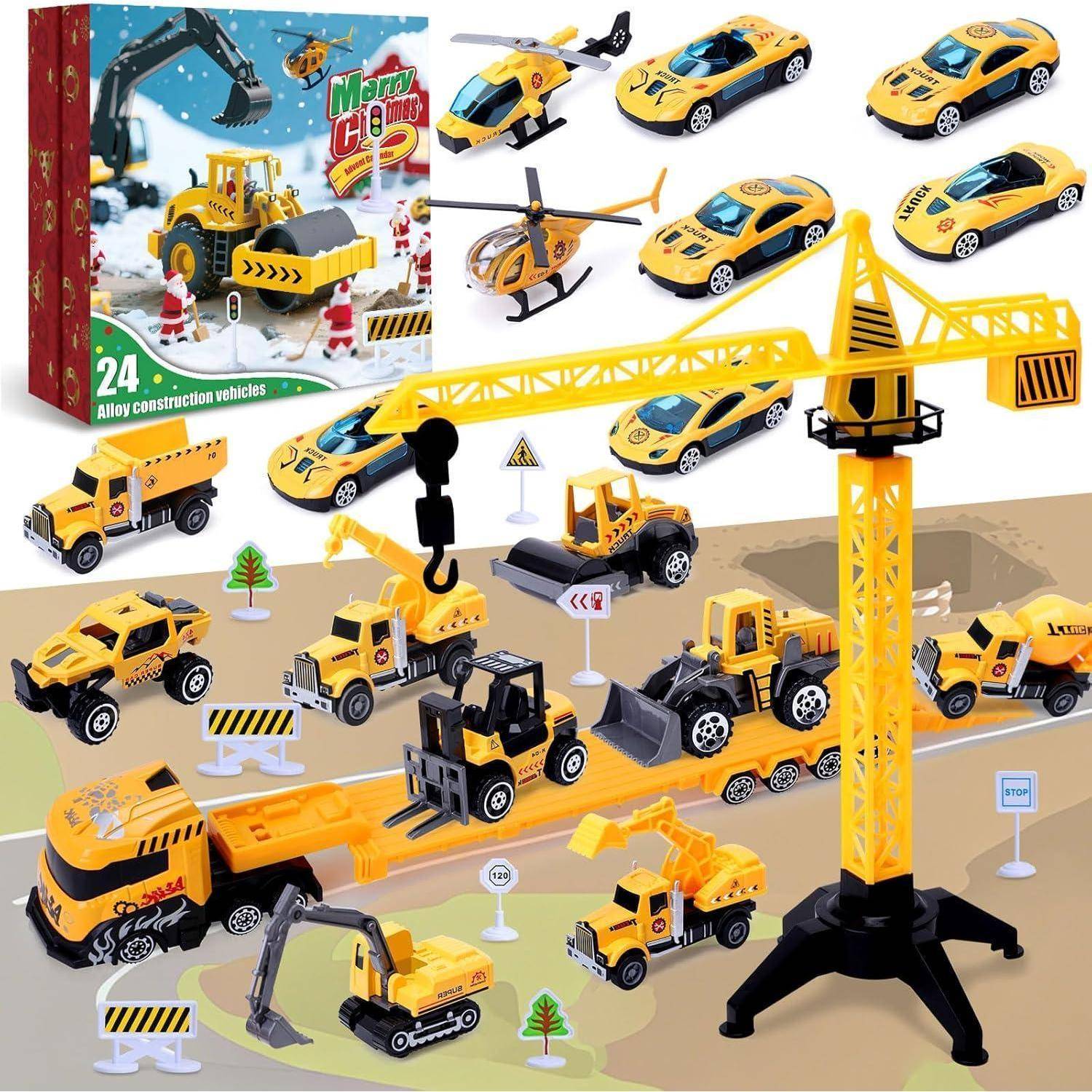 Adventskalender Baufahrzeuge für Kinder mit 24 Überraschungen