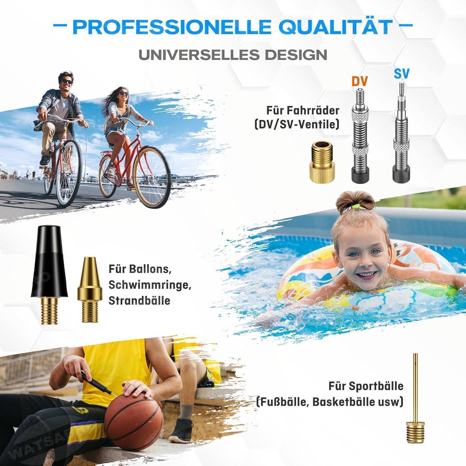 Fahrradventil Adapter Set französisch Luftpumpe Kompressor WBV-04