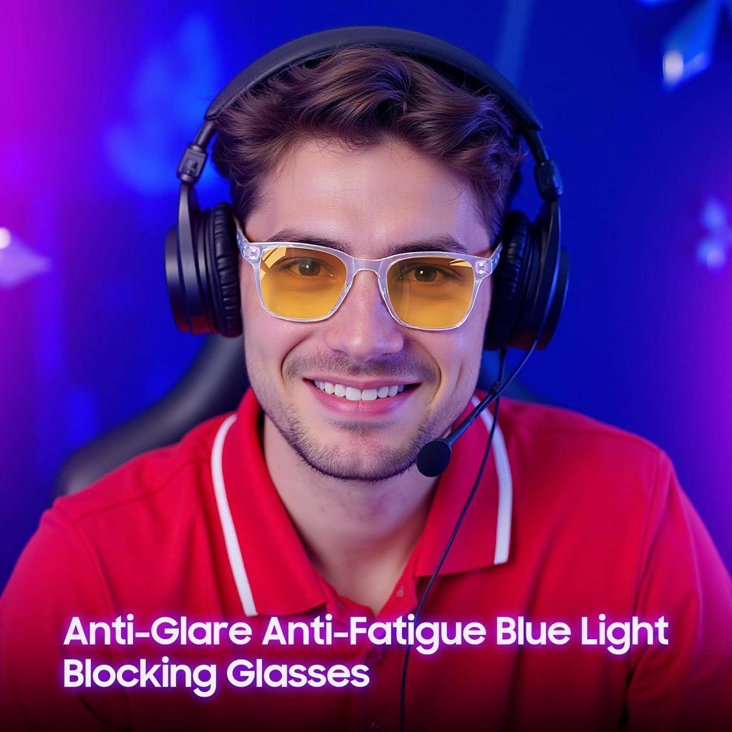 Computerbrille PC Gaming Blue Light Damen Herren Klar Hell Orange89%