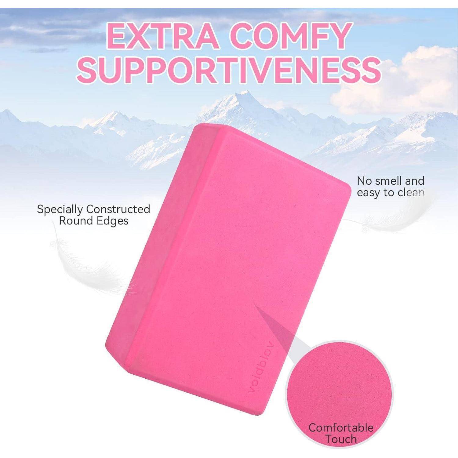Yoga Blöcke 2er Set 9x6x3 EVA Schaumstoff rutschfest Pink