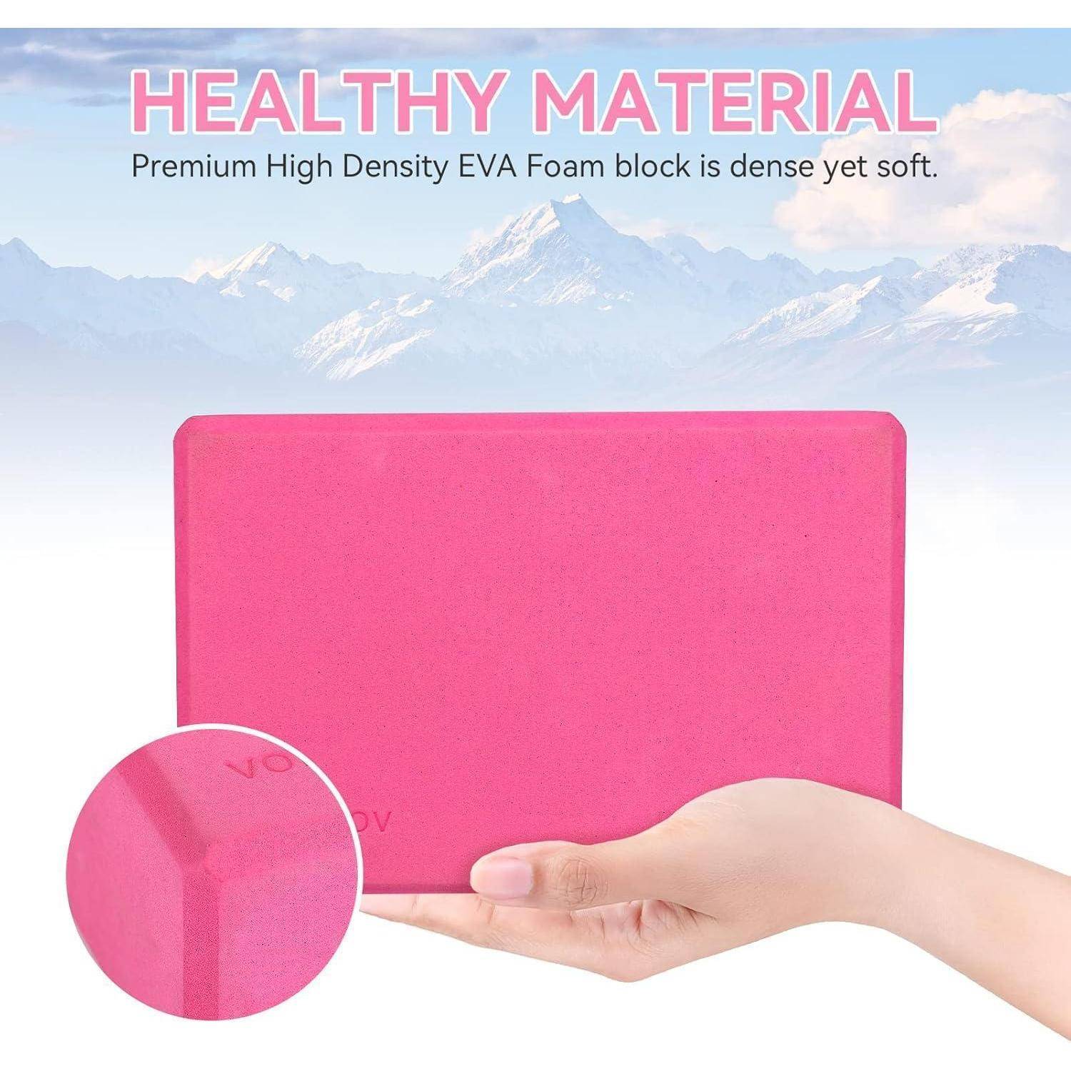 Yoga Blöcke 2er Set 9x6x3 EVA Schaumstoff rutschfest Pink