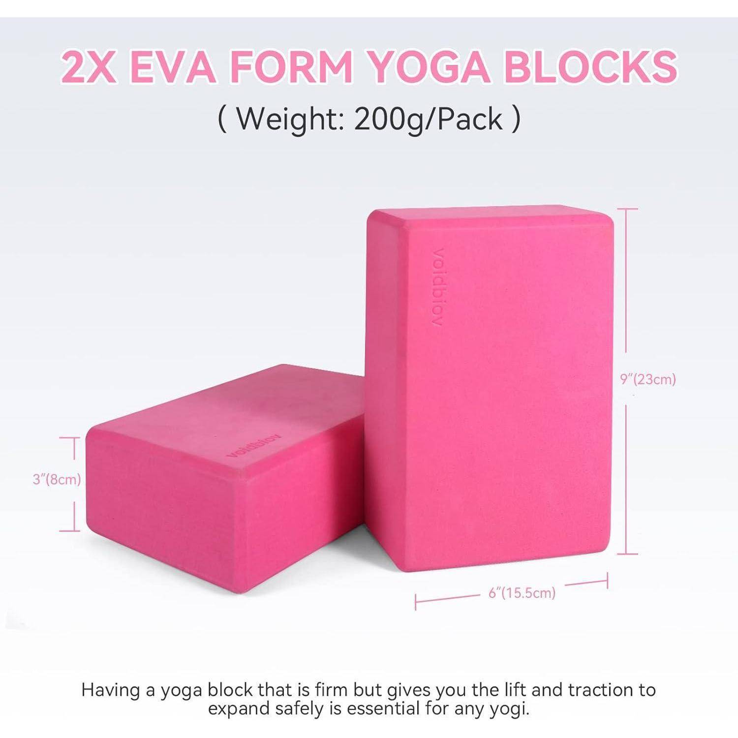 Yoga Blöcke 2er Set 9x6x3 EVA Schaumstoff rutschfest Pink