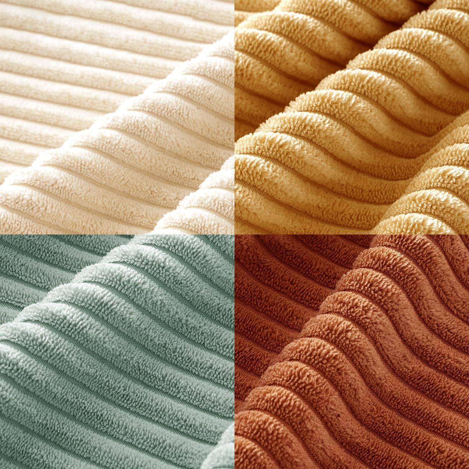 Kissenbezug Kordsamt Sofakissen 45 x 45 cm 4 Stück Grünlich gelb