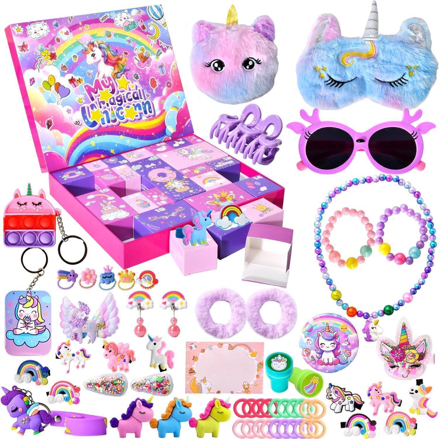 Adventskalender 2025 Einhorn Mädchen 24 Überraschungen Schmuck