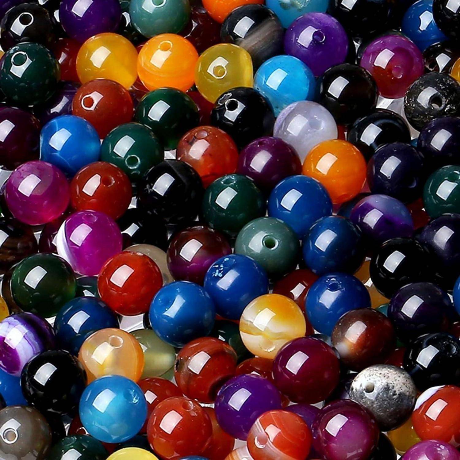 Perlen 8mm Naturstein Regenbogenachat Armbänder Regenbogenachat-A