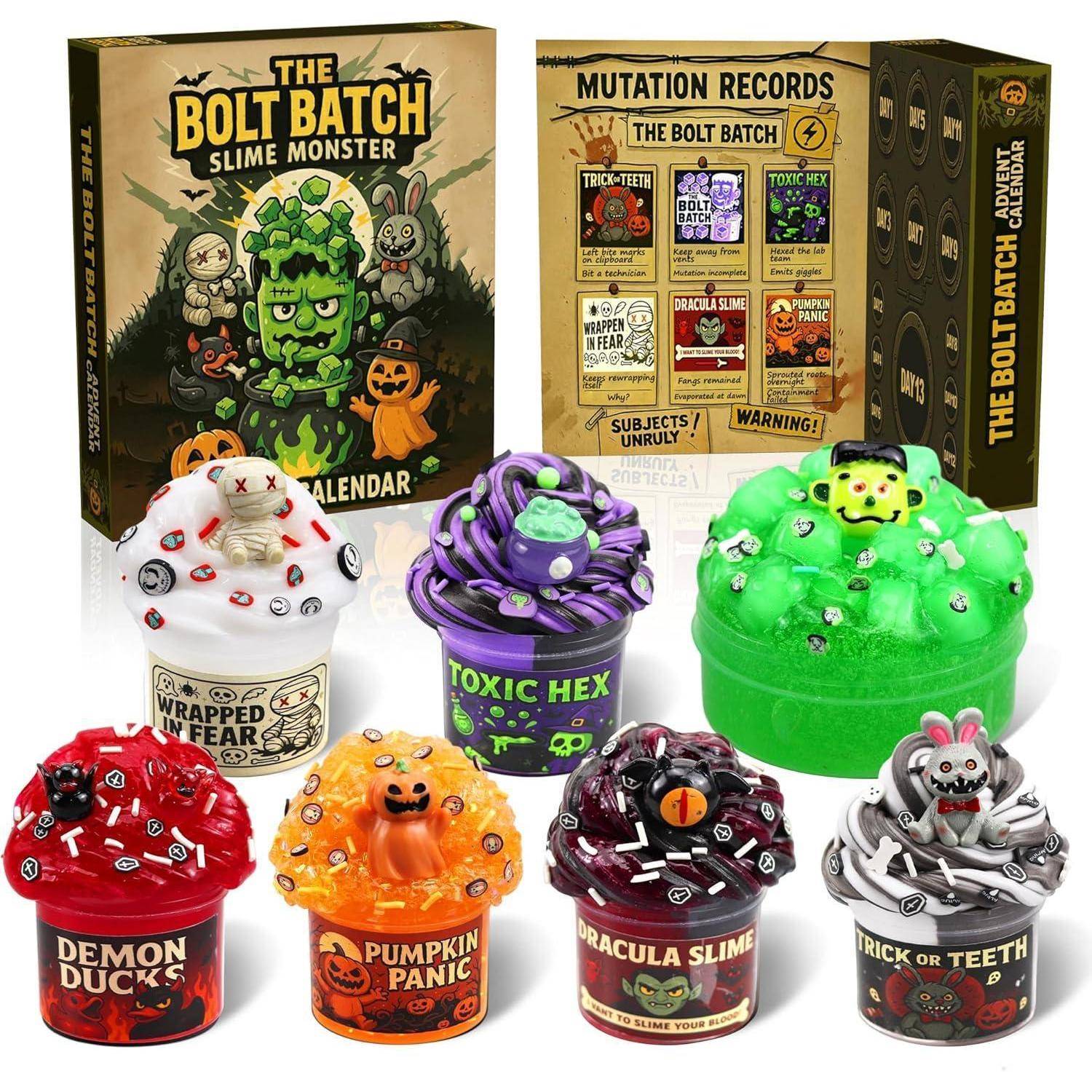 Adventskalender 2025 13Tage Halloween Slime Set mit Monster für Kinder