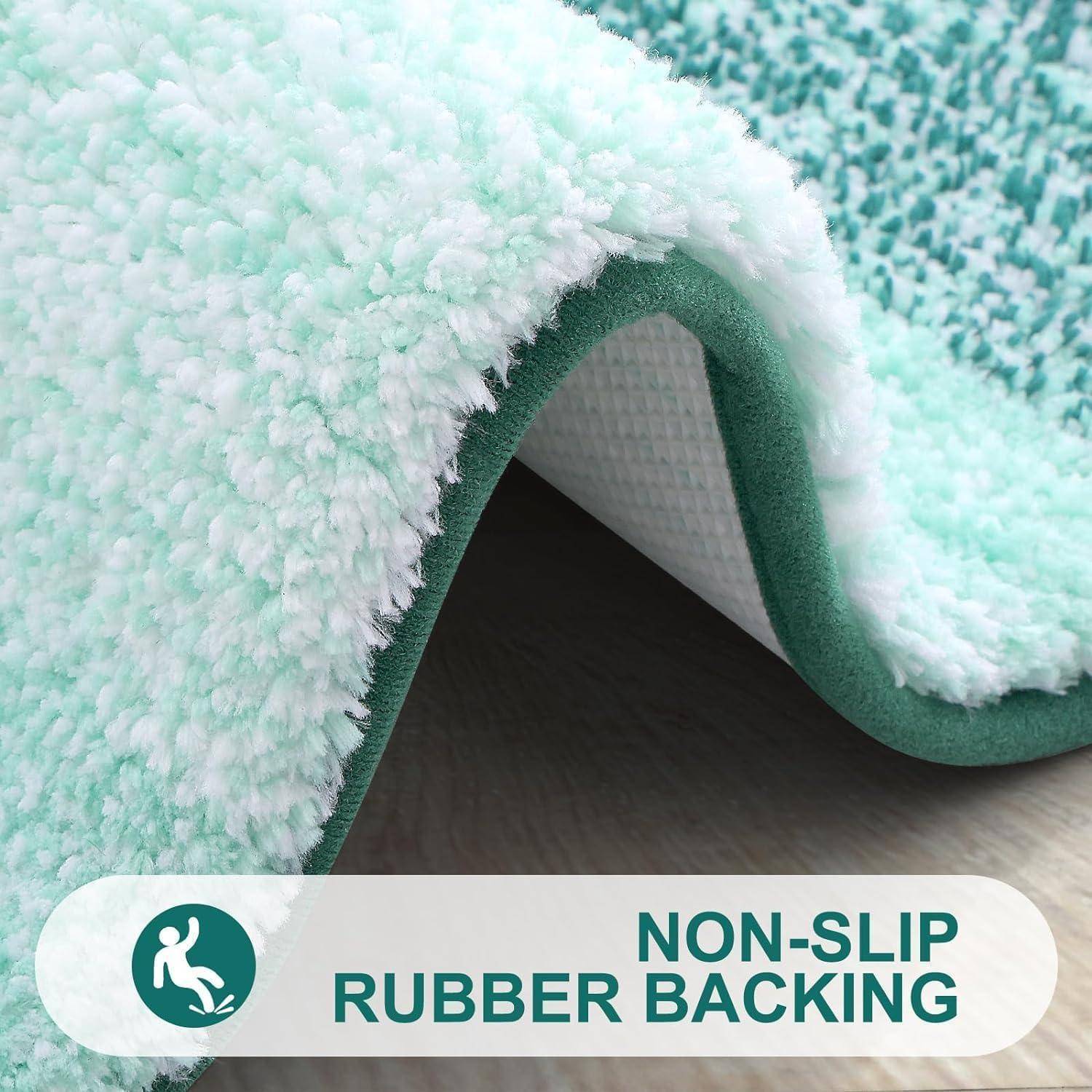 Badematte rutschfest waschbar Mikrofaser Hochflor 40x60 cm Dunkelgrün