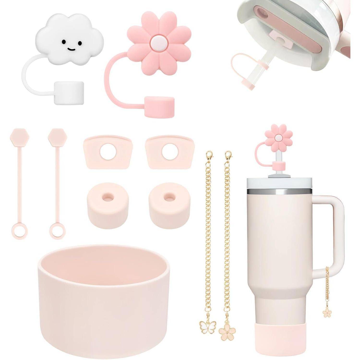Cup Zubehör Auslaufschutz Silikonhülle Strohhalm 850ml Pink