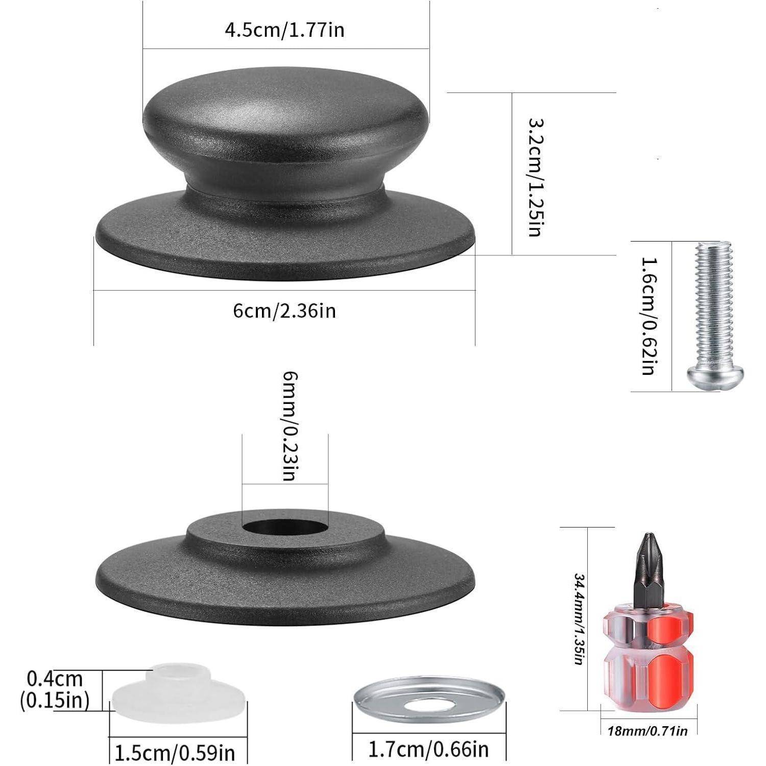Topfdeckelknopf Ersatzknöpfe Griff 4 Stück Kasserolle A-4 Pcs-schwarz