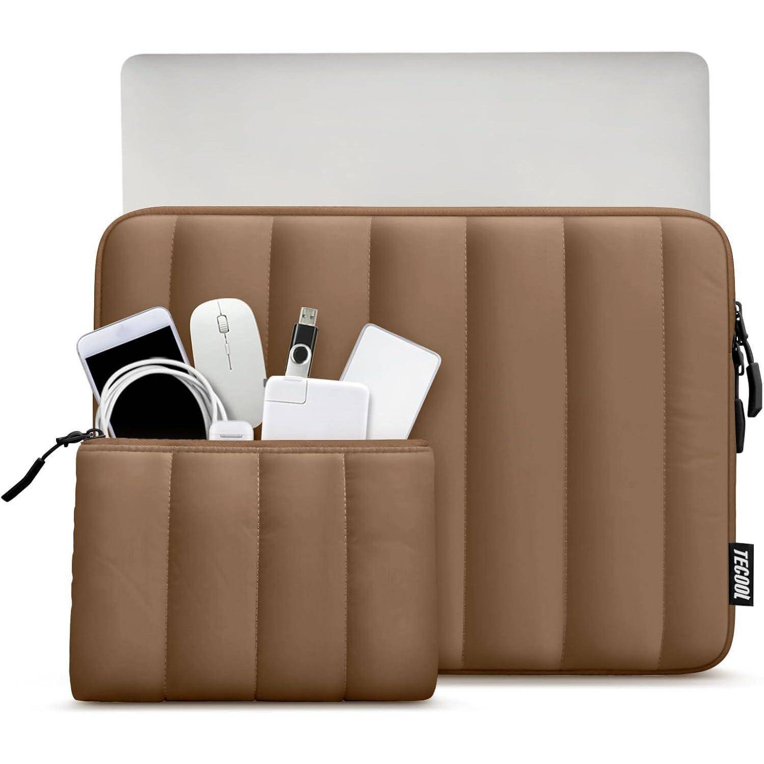 Laptoptasche Schutzhülle Spritzfest Notebook 14 Zoll Braun