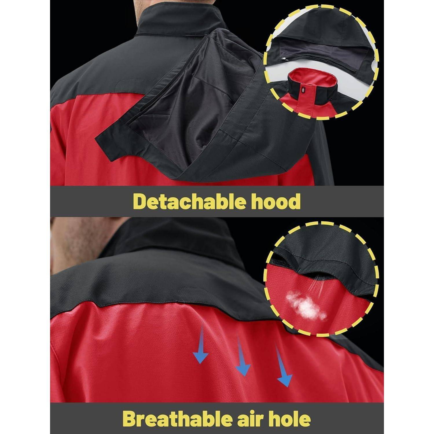 Softshelljacke Herren wasserabweisend abnehmbare Kapuze XL Rot