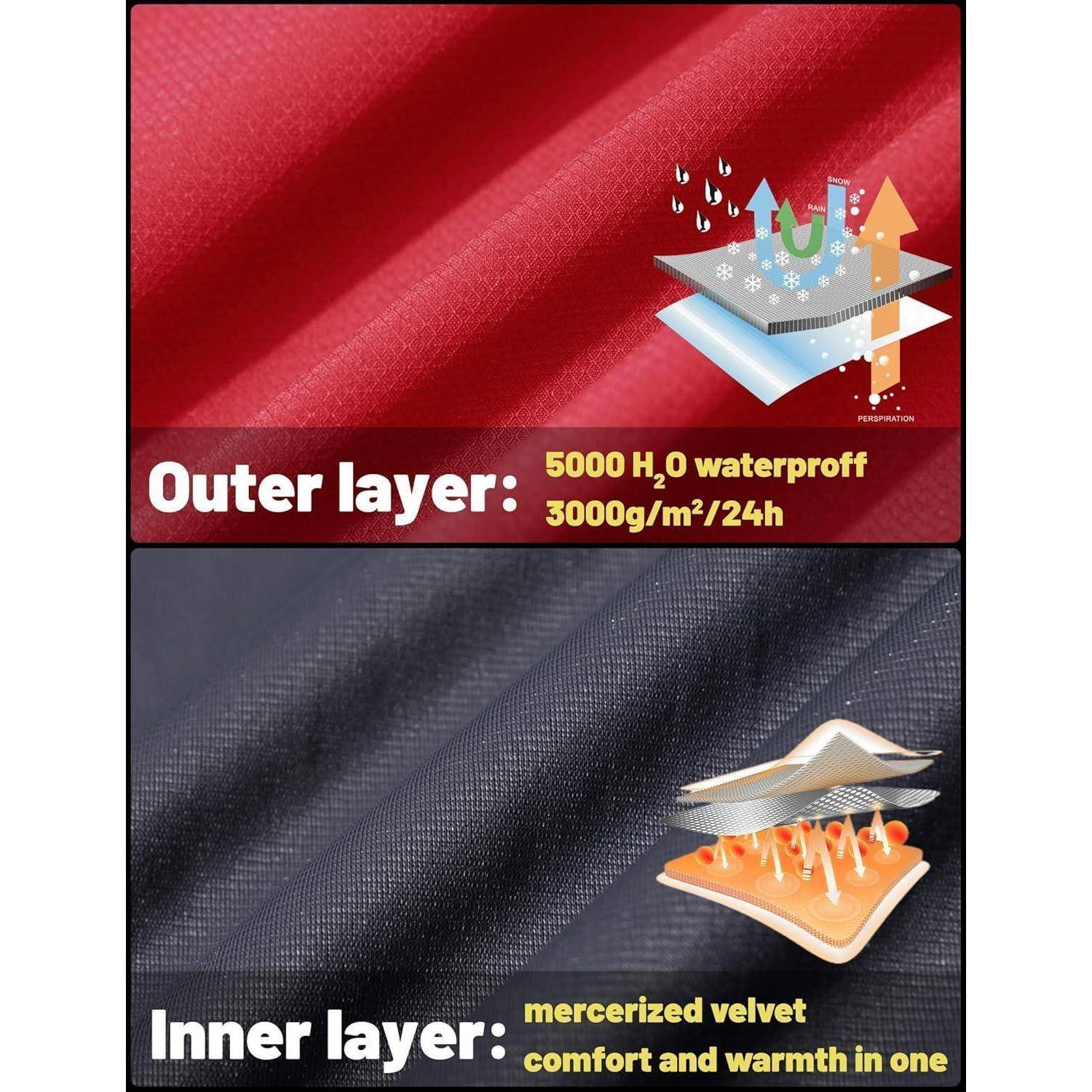 Softshelljacke Herren wasserabweisend abnehmbare Kapuze XL Rot