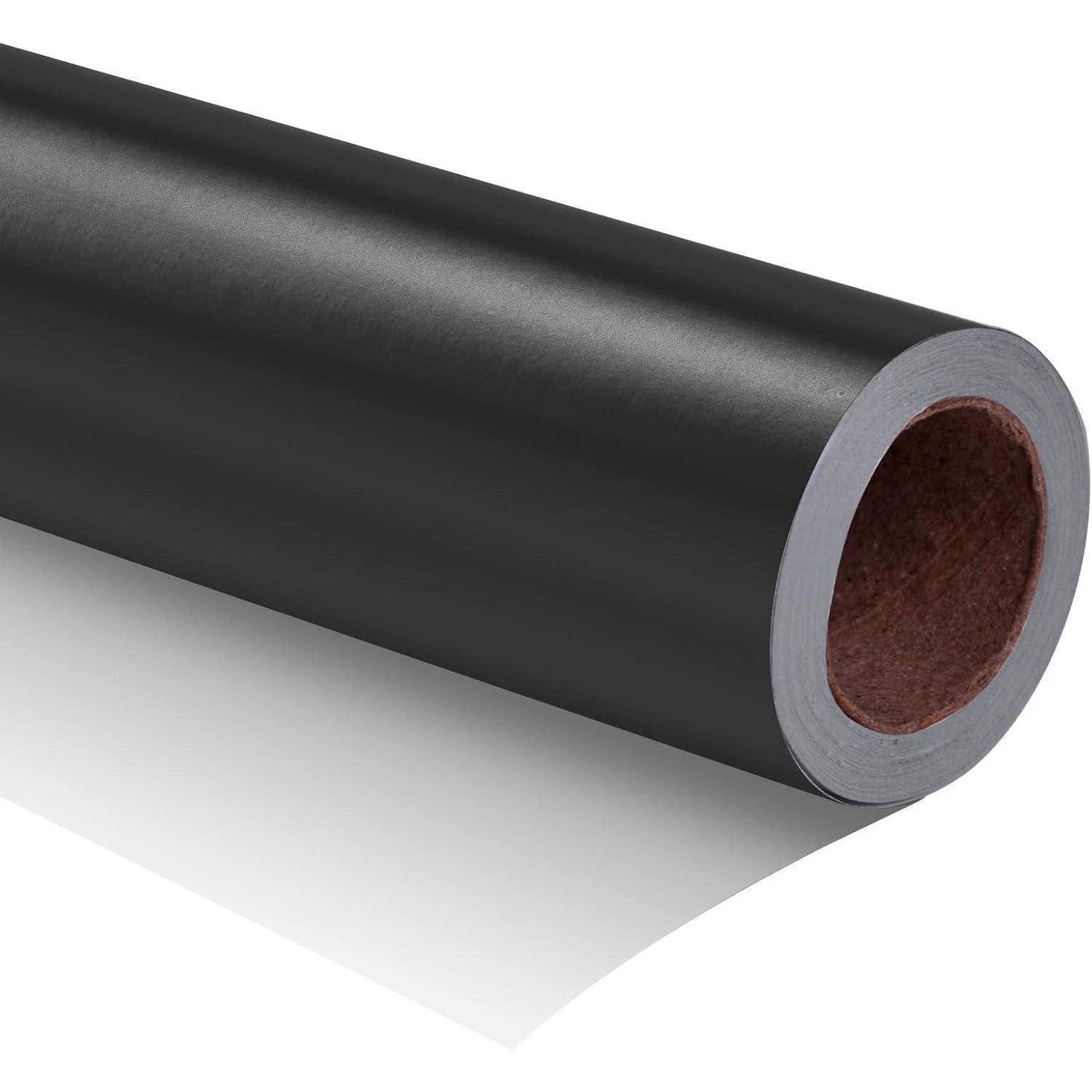 Geschenkpapier Metallic Matt Hochzeit Weihnachten 44 cm 10 m Schwarz