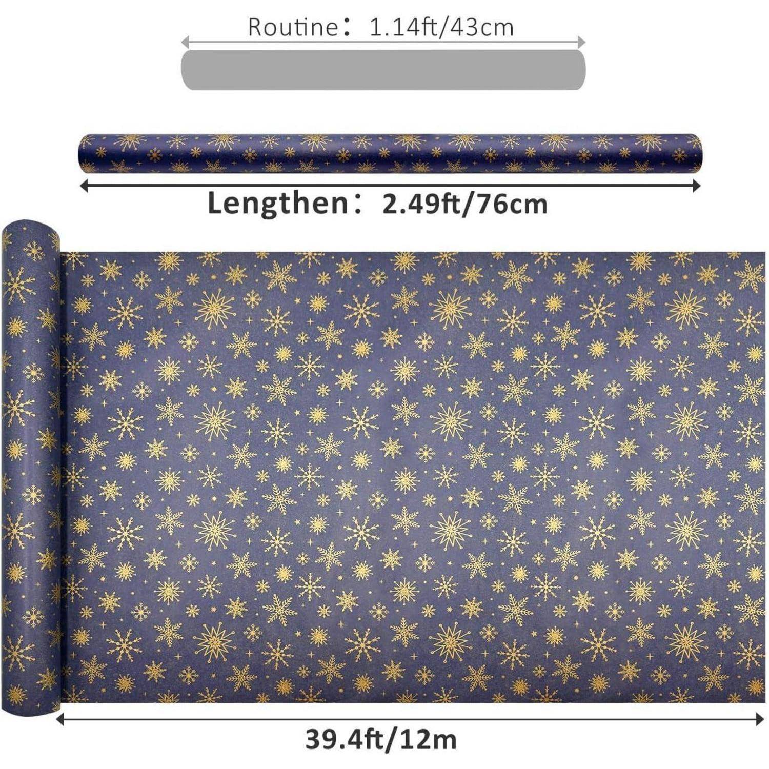 Geschenkpapierrolle Schneeflocken Weihnachten 76cmx12m A