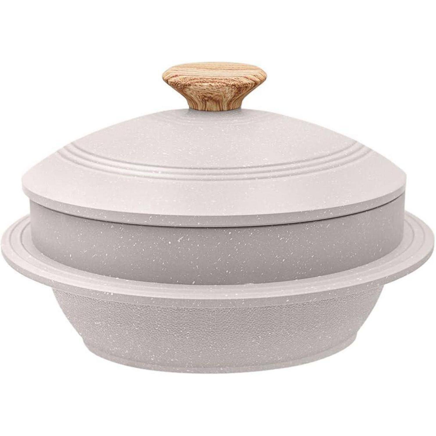 Steinschale koreanische Dolsot Bibimbap Deckel Suppe Hotpot Weiß 20 cm