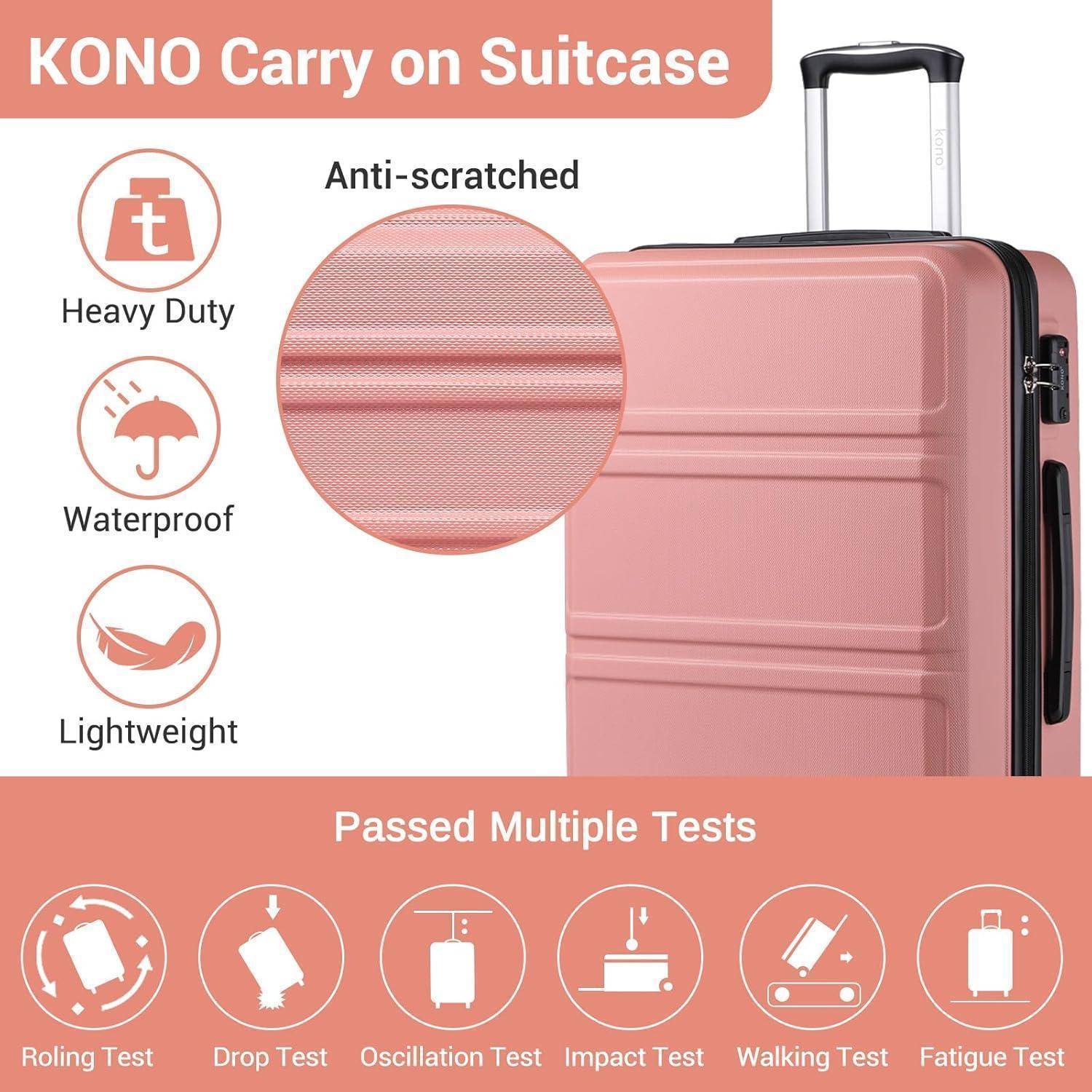 Koffer Trolley Reisekoffer L (65cm) Rosegold