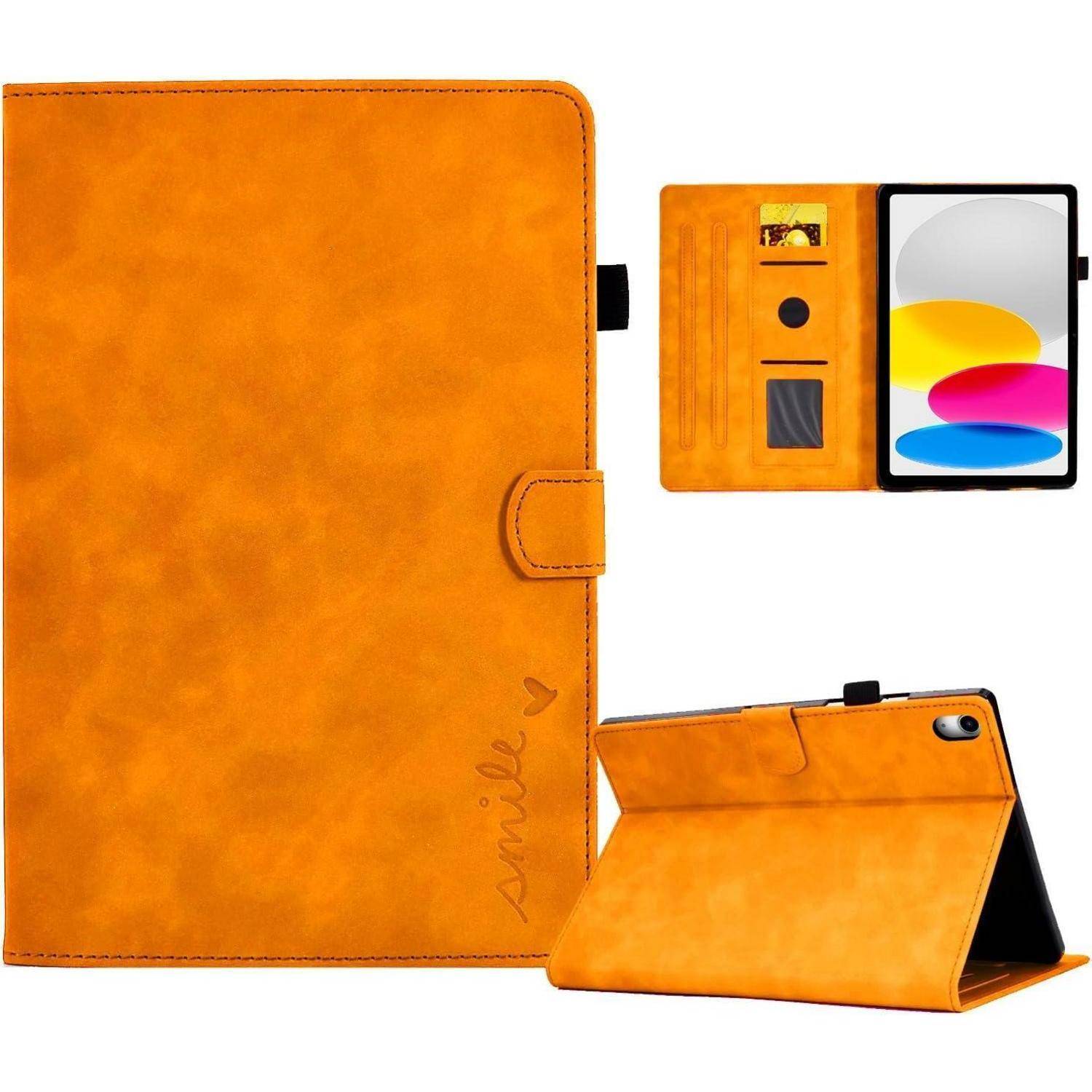 Schutzhülle 10 Generation PU Leder Kompatibel iPad 10.9 2022 Orange