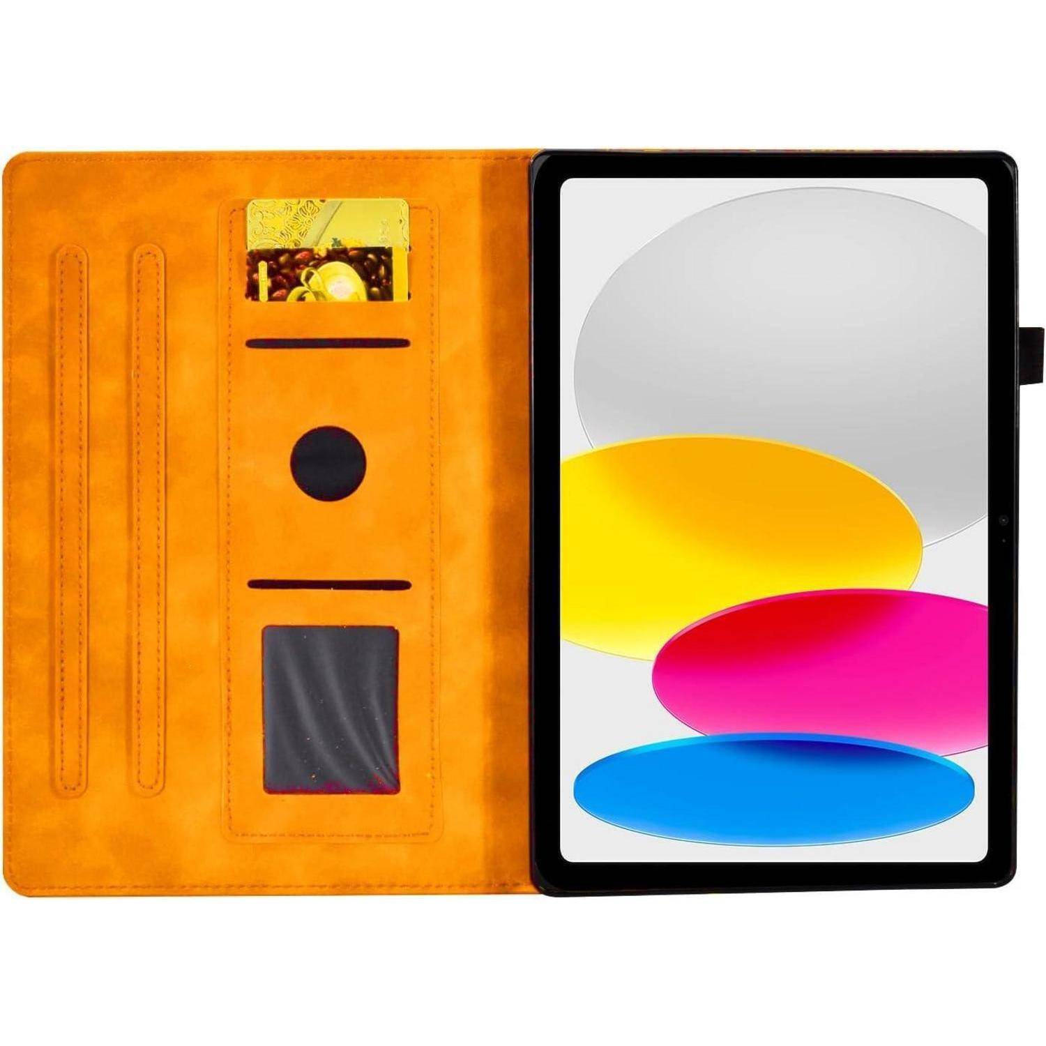 Schutzhülle 10 Generation PU Leder Kompatibel iPad 10.9 2022 Orange