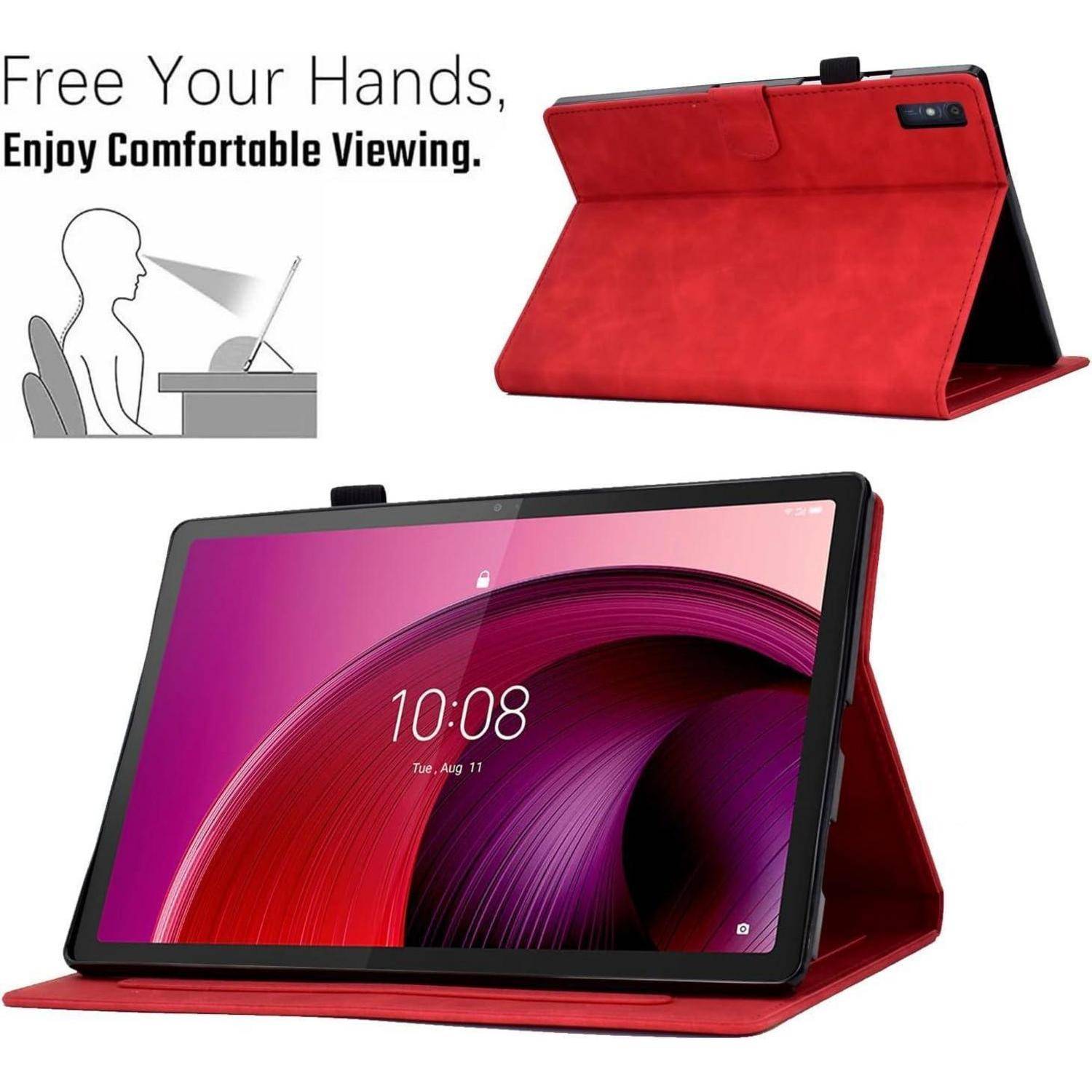 Schutzhülle Tab M10 10 1 TBX505 TBX605 PU Leder Lenovo Tab M10 Rot