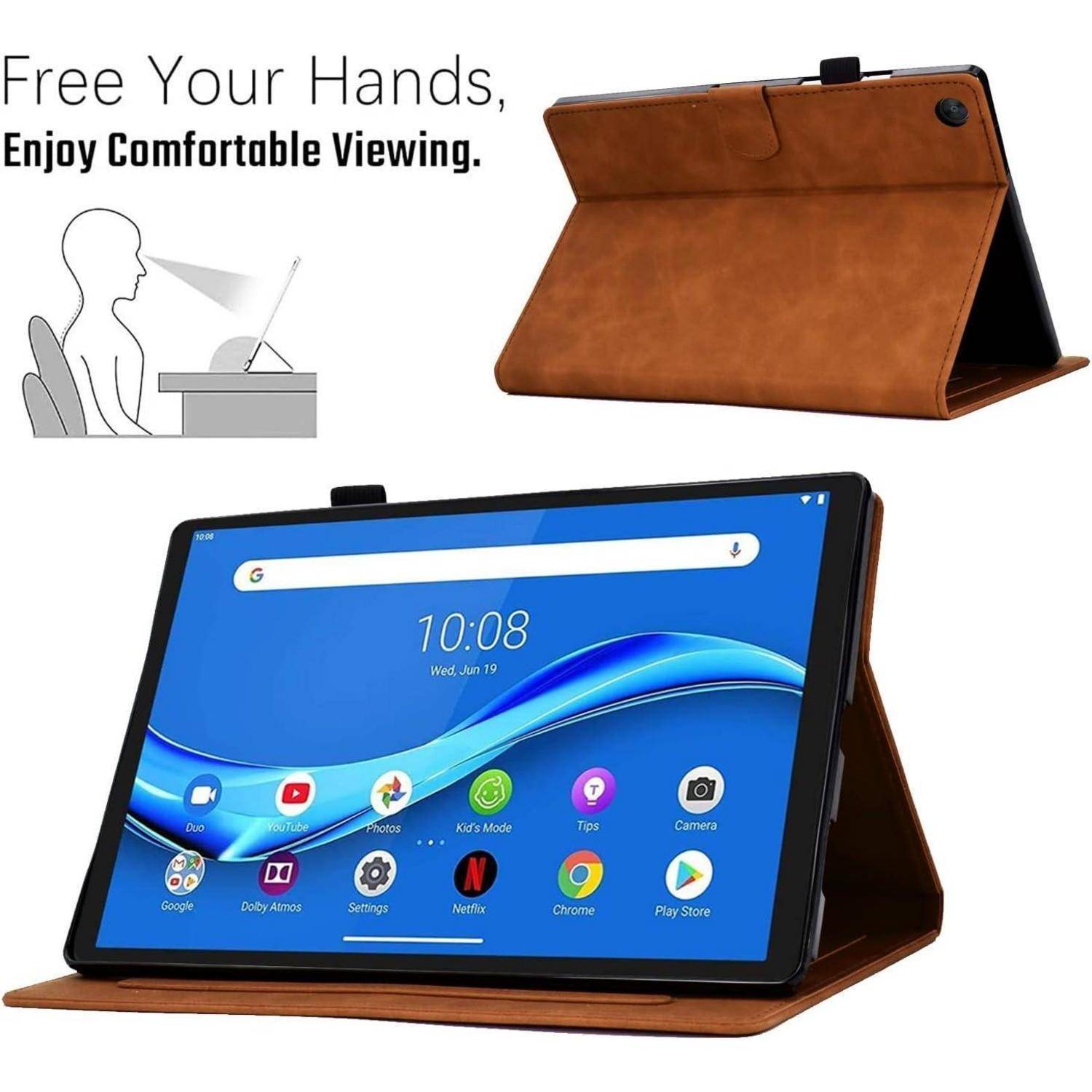 Schutzhülle Tab M10 Plus TBX606F PU Leder Lenovo Tab M10 Plus Braun