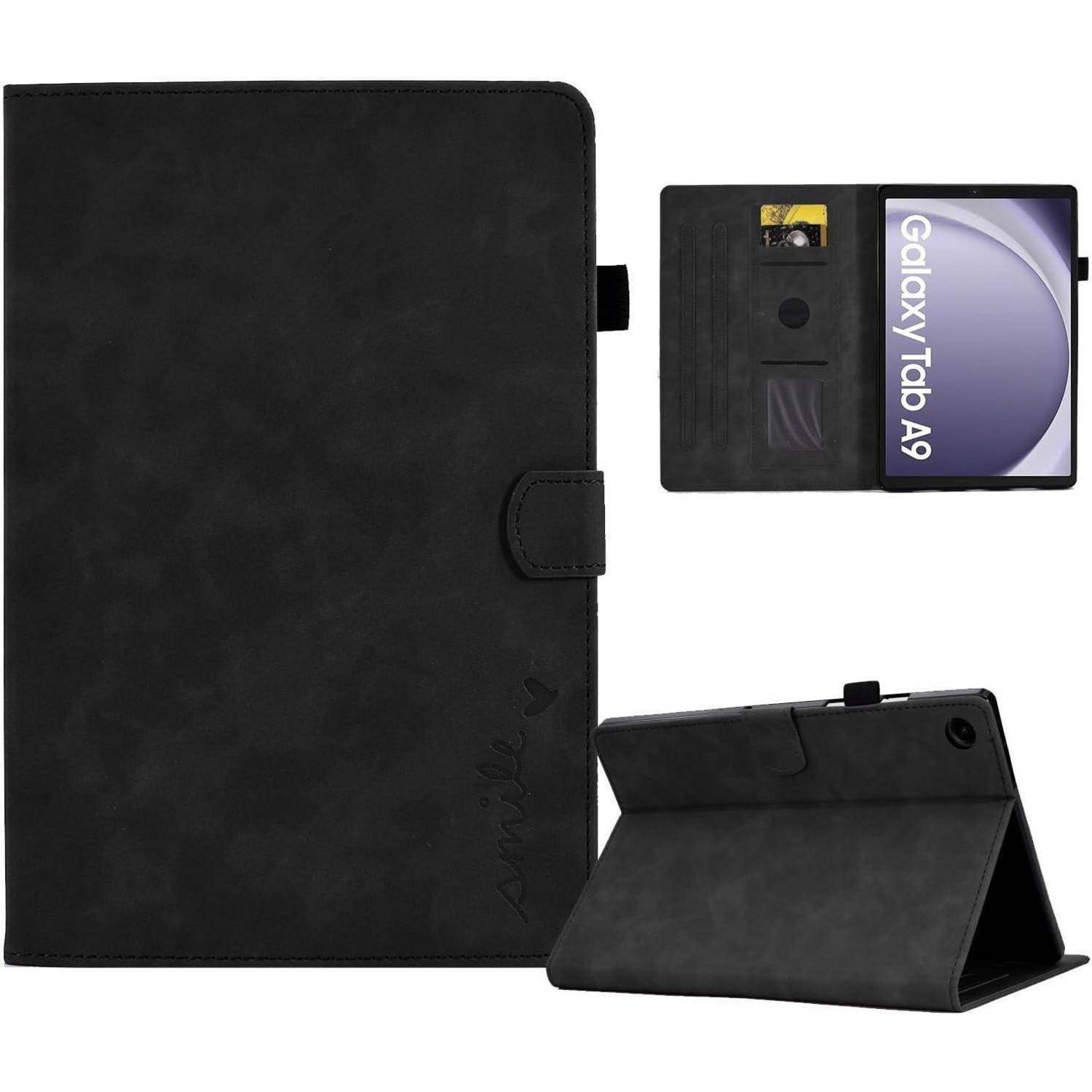 Schutzhülle Tab A9 8.7 SMX110 AMX115 PU Samsung Galaxy Tab A9 Schwarz