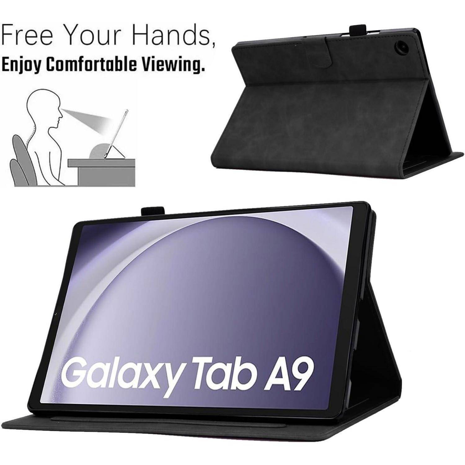 Schutzhülle Tab A9 8.7 SMX110 AMX115 PU Samsung Galaxy Tab A9 Schwarz