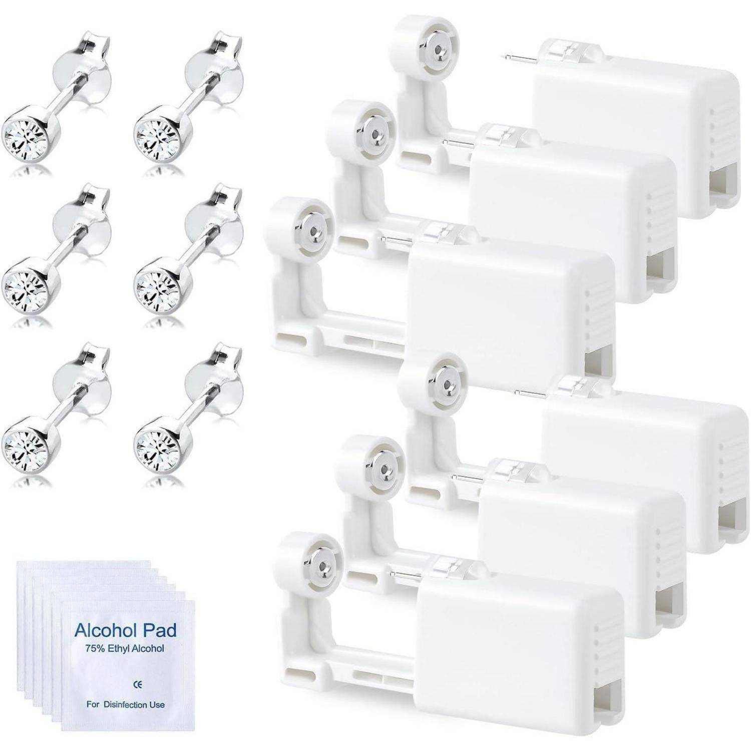 Ohrlochstechpistole Piercing Kit Ohrstecker Werkzeug 6er Transparent