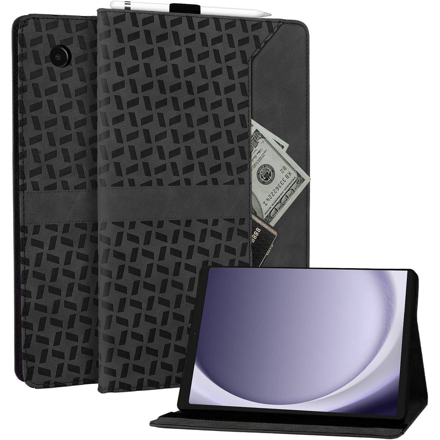 Tablet Hülle Stand Stifthülle Samsung Galaxy Tab A9 8.7 Zoll Schwarz