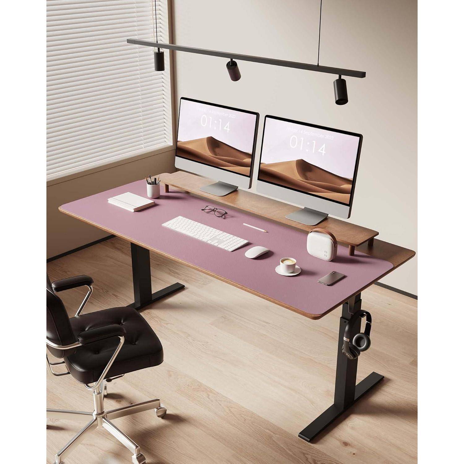 Schreibtischunterlage Mauspad Leder XXL Office Mauve 120 x 43 cm