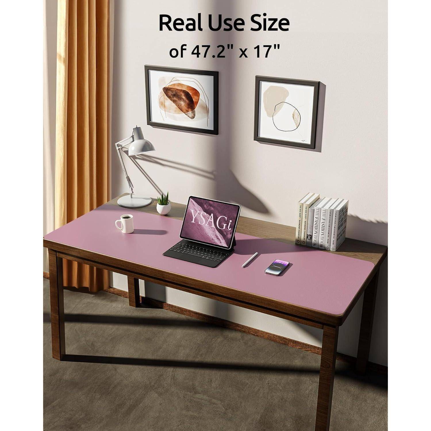 Schreibtischunterlage Mauspad Leder XXL Office Mauve 120 x 43 cm