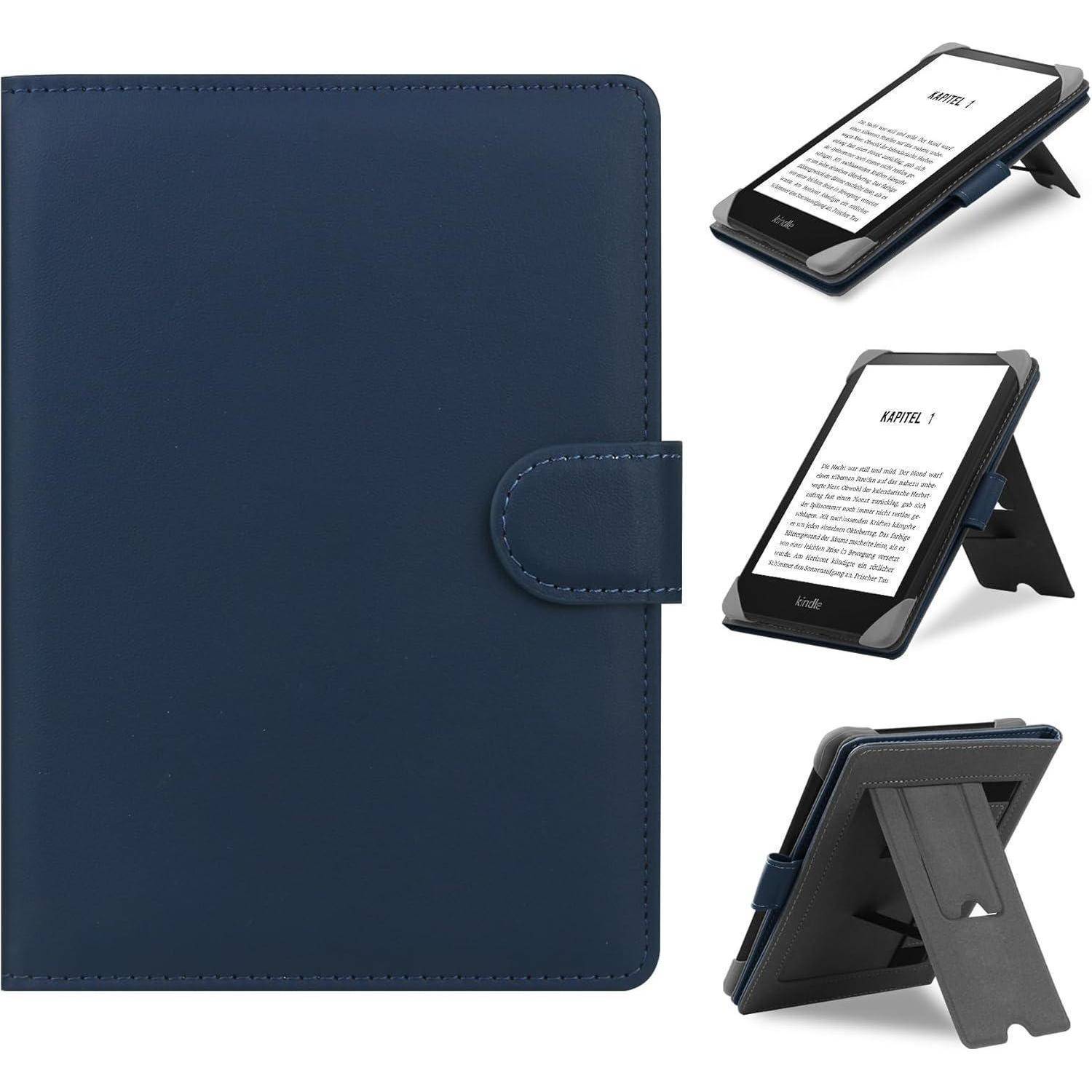 Hülle Universal Kompatibel eBook eReader Leder Stand blau