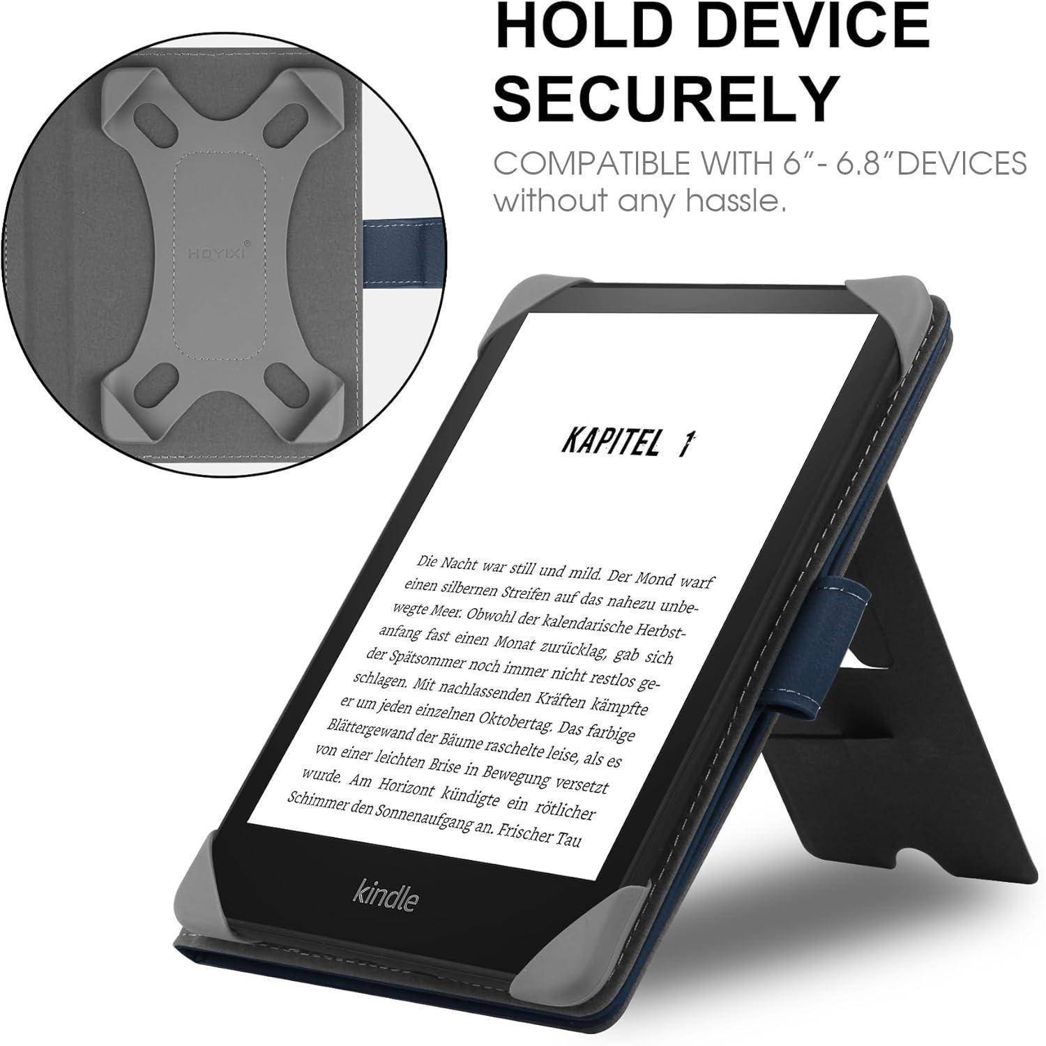 Hülle Universal Kompatibel eBook eReader Leder Stand blau