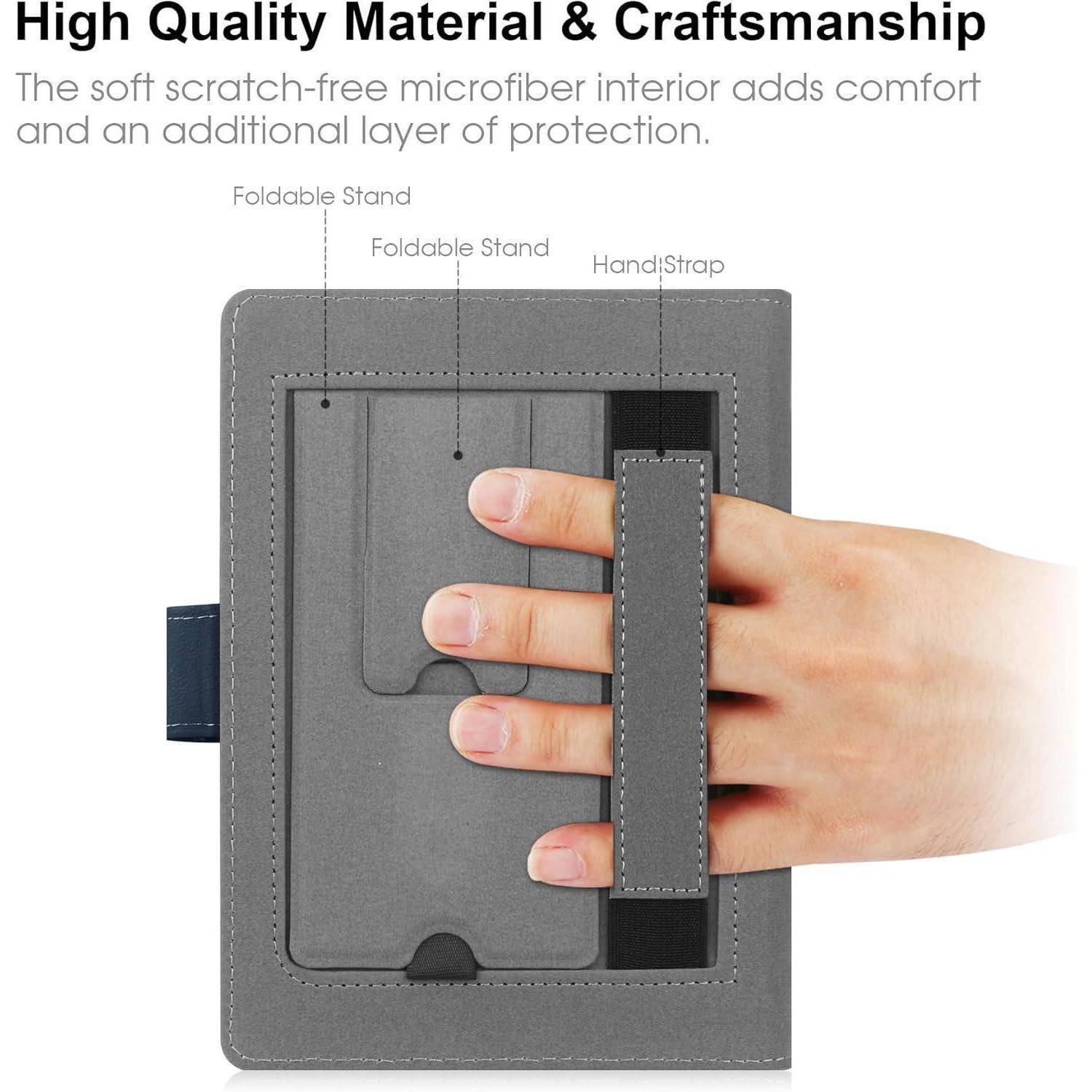 Hülle Universal Kompatibel eBook eReader Leder Stand blau
